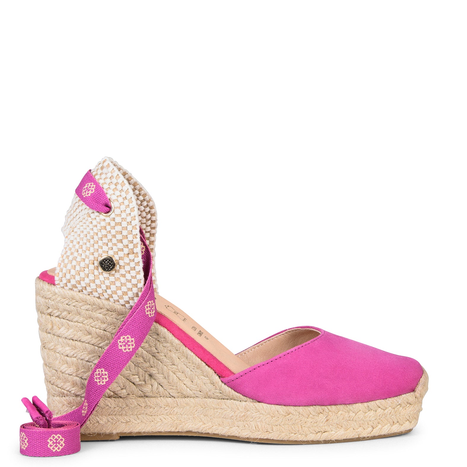 MOMBASA – Espadrilles compensées FUCHSIA à ruban