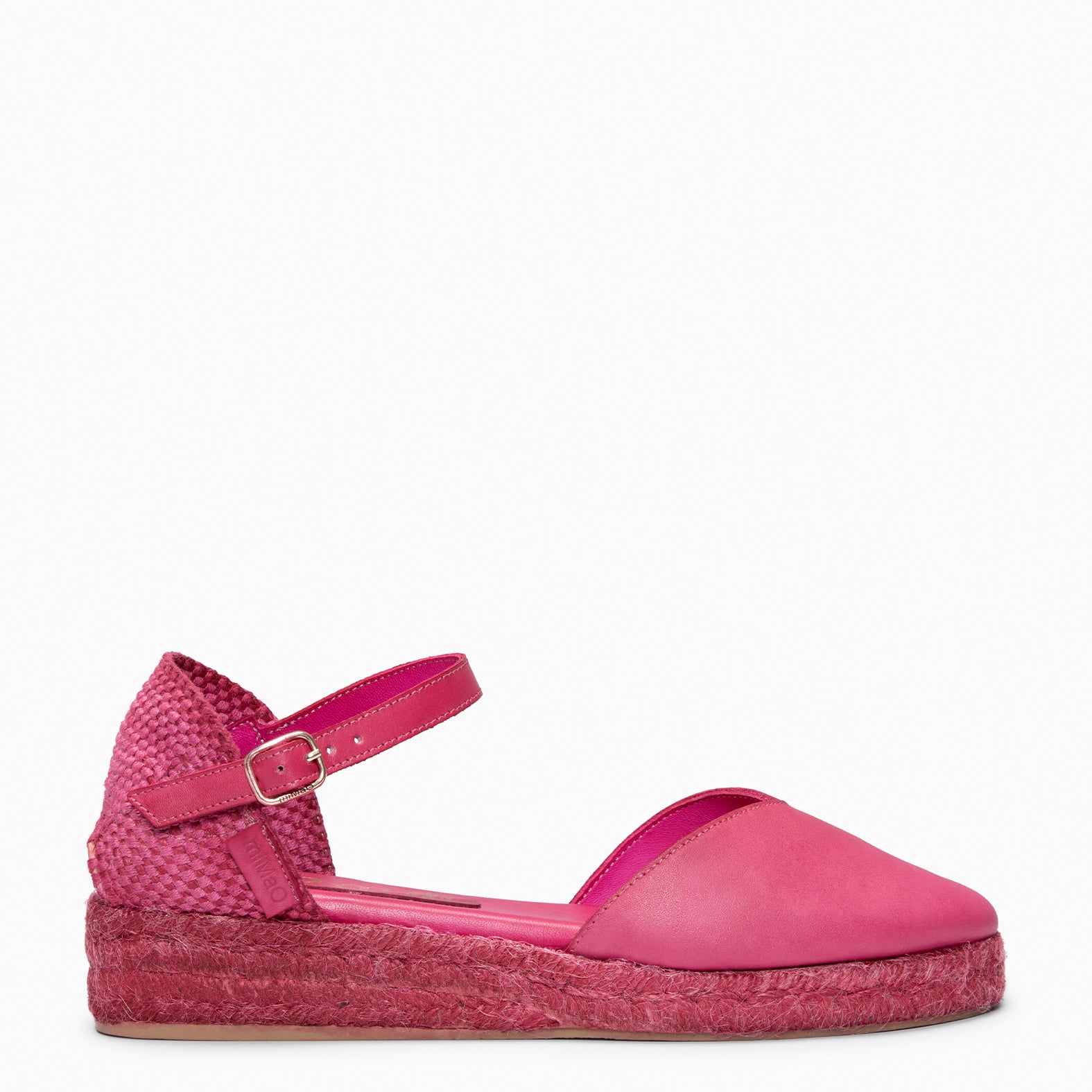 PRAVIA - Espadrilles à petit talon FUCSIA (teinture naturelle par immersion) 