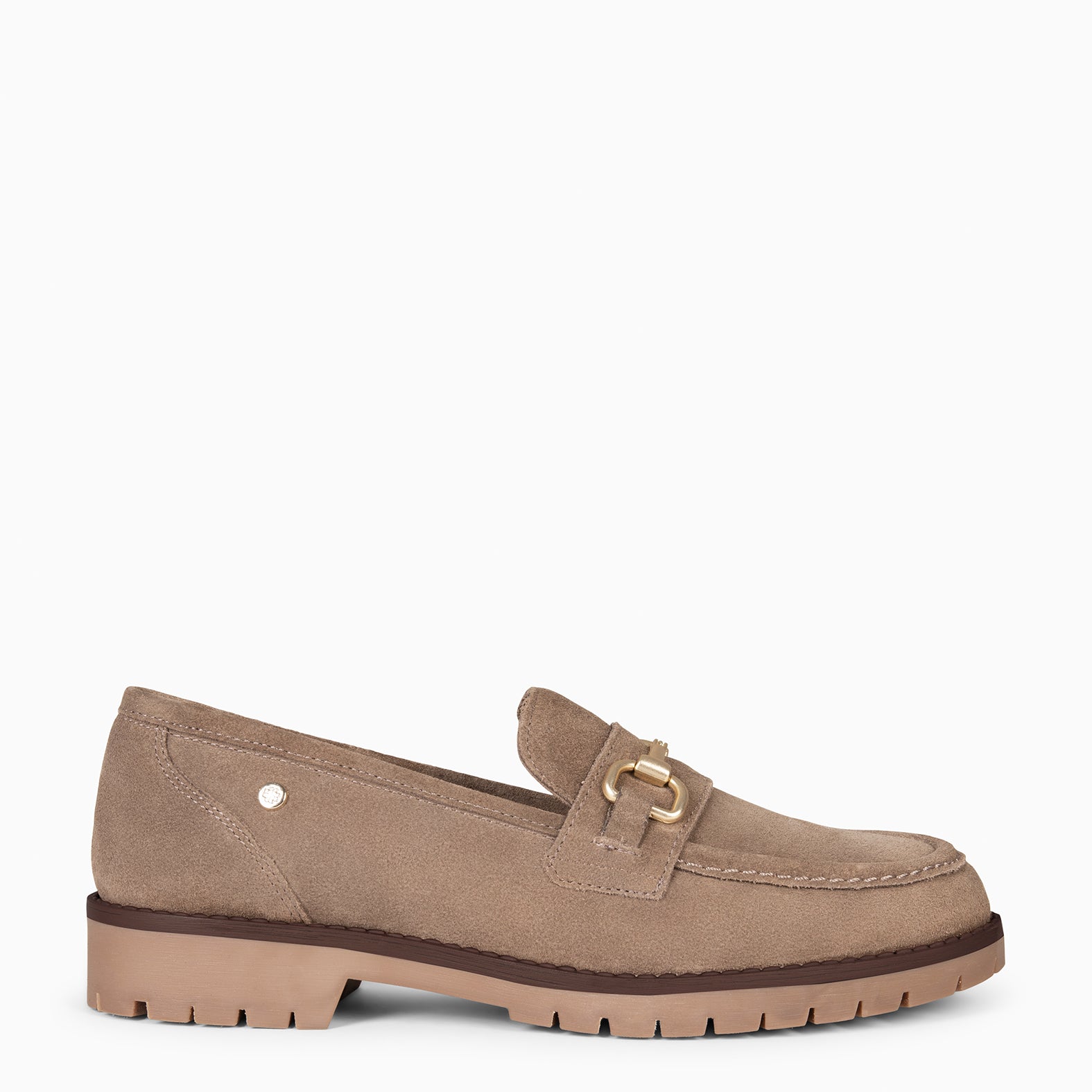 TREVILLA – TAUPE MOCCASIN WITH TRACK SOLE