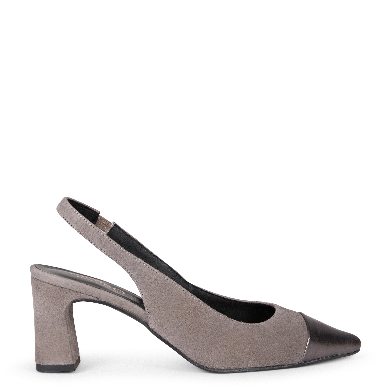 DIANA – Slingbacks à talon et bride élastique GRIS ARGENTÉ