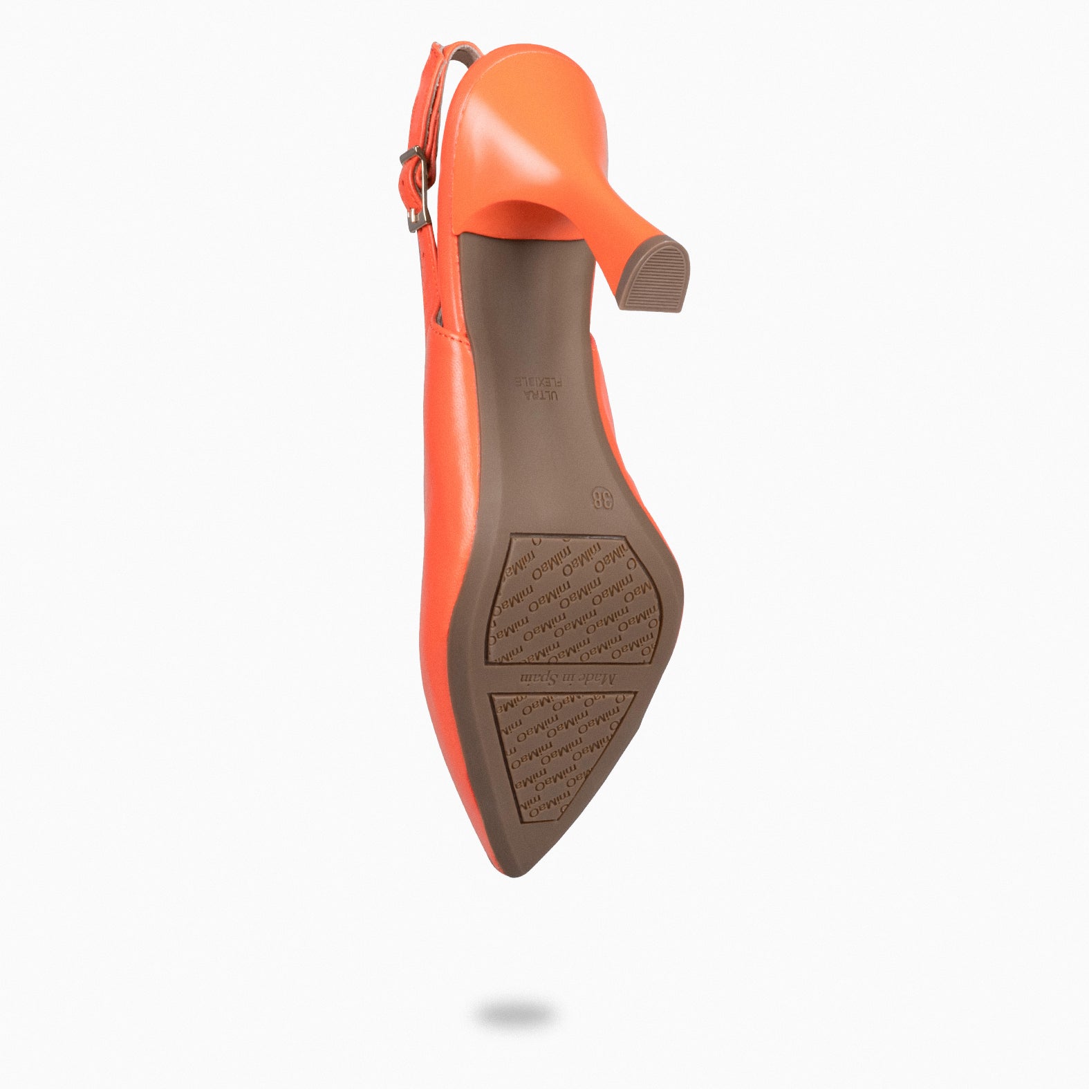 GLAM SLINGBACKS – Chaussures à talon en cuir ORANGE