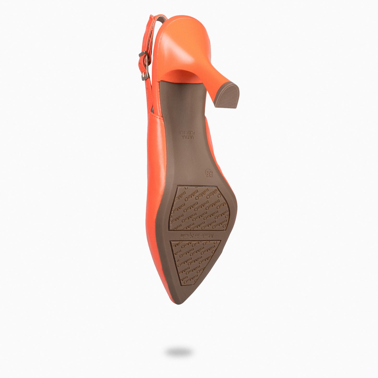 GLAM SLINGBACKS – Escarpins à talon slingbacks en cuir ORANGE