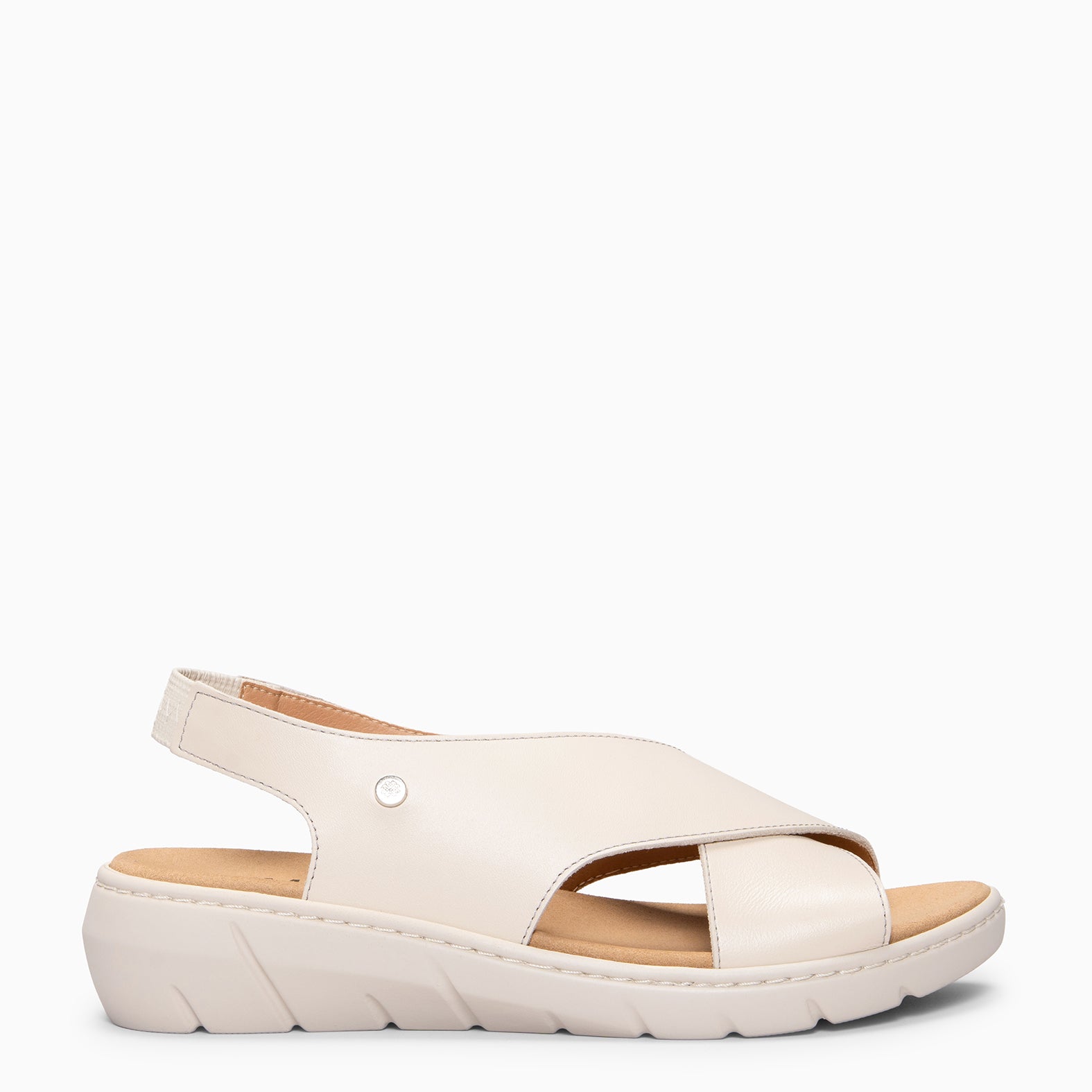 LUPÉ - Sandálias slingback com palmilha removível BEGE