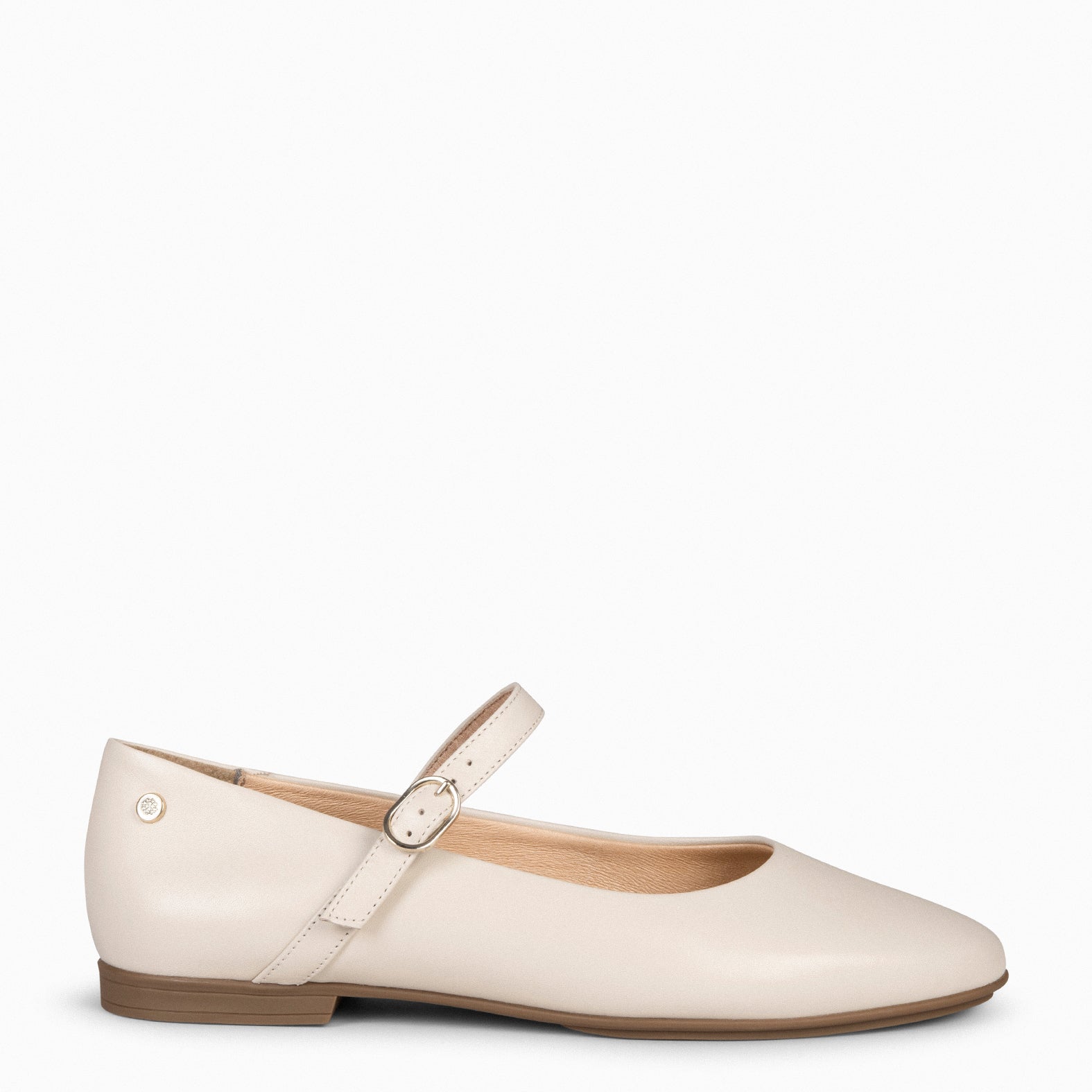 ROSALIE – BEIGE rounded toe Mary-Janes