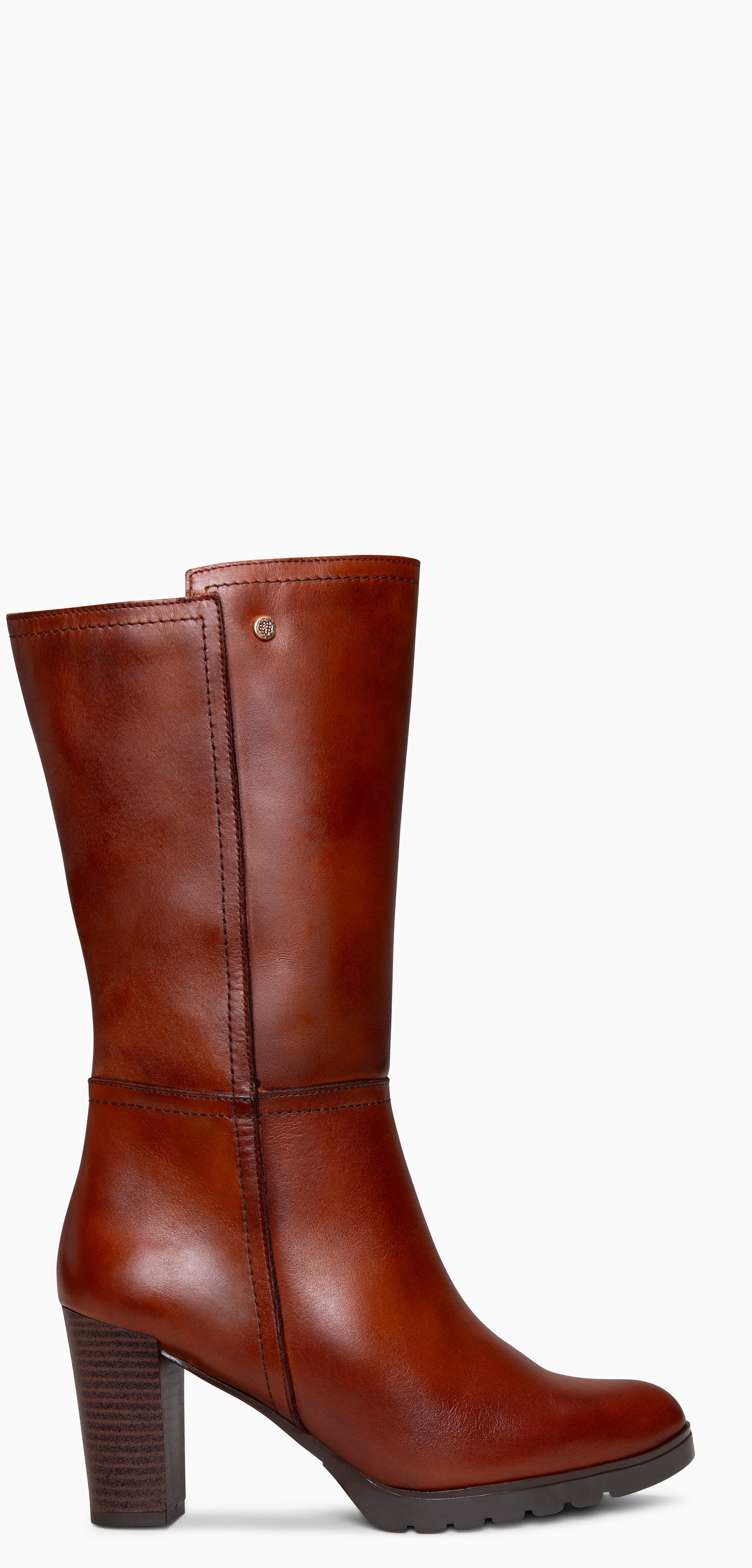 ARIANA XL - Botas de tacón y plataforma altas de piel MARRON