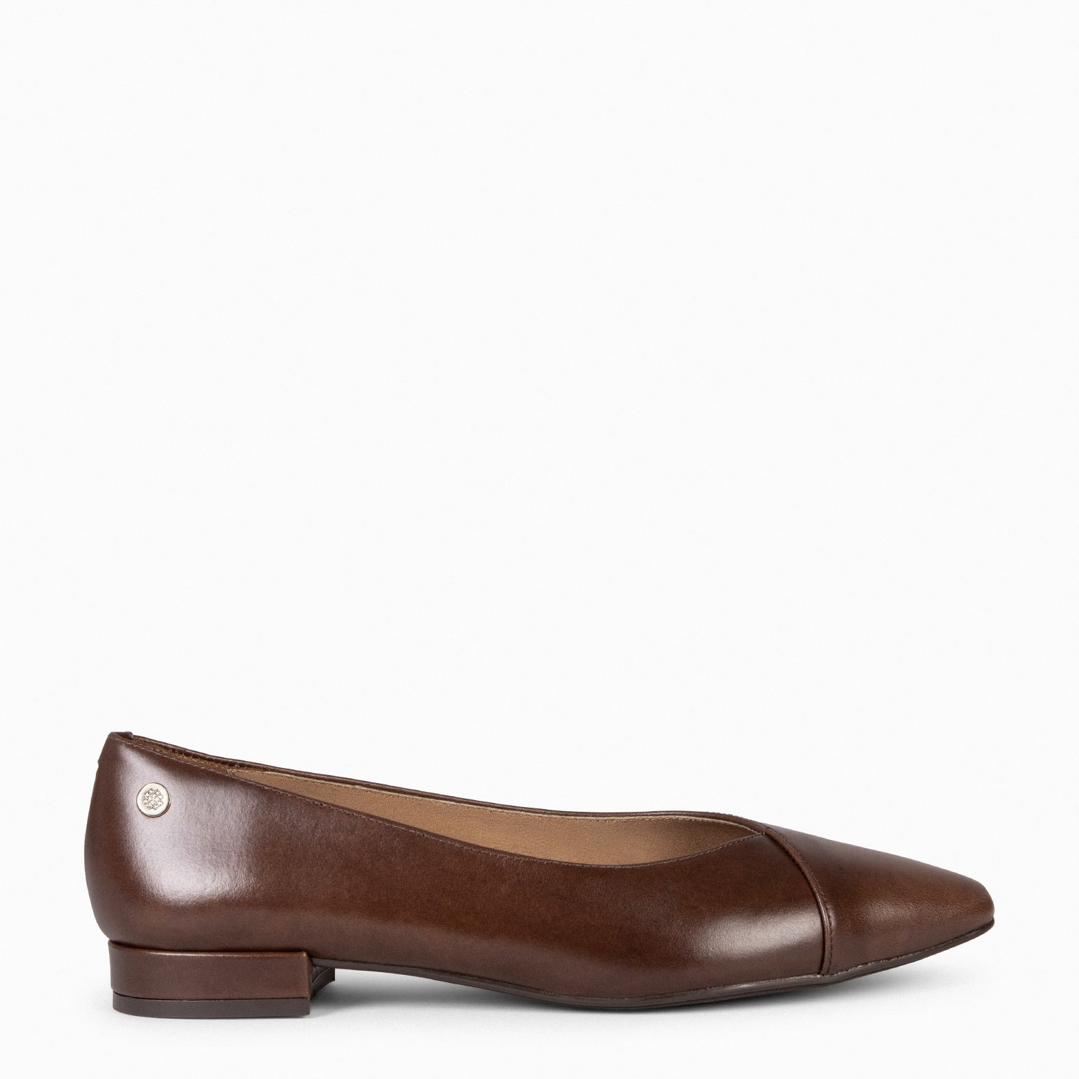 MARIE - Bailarinas tacón bajo MARRON