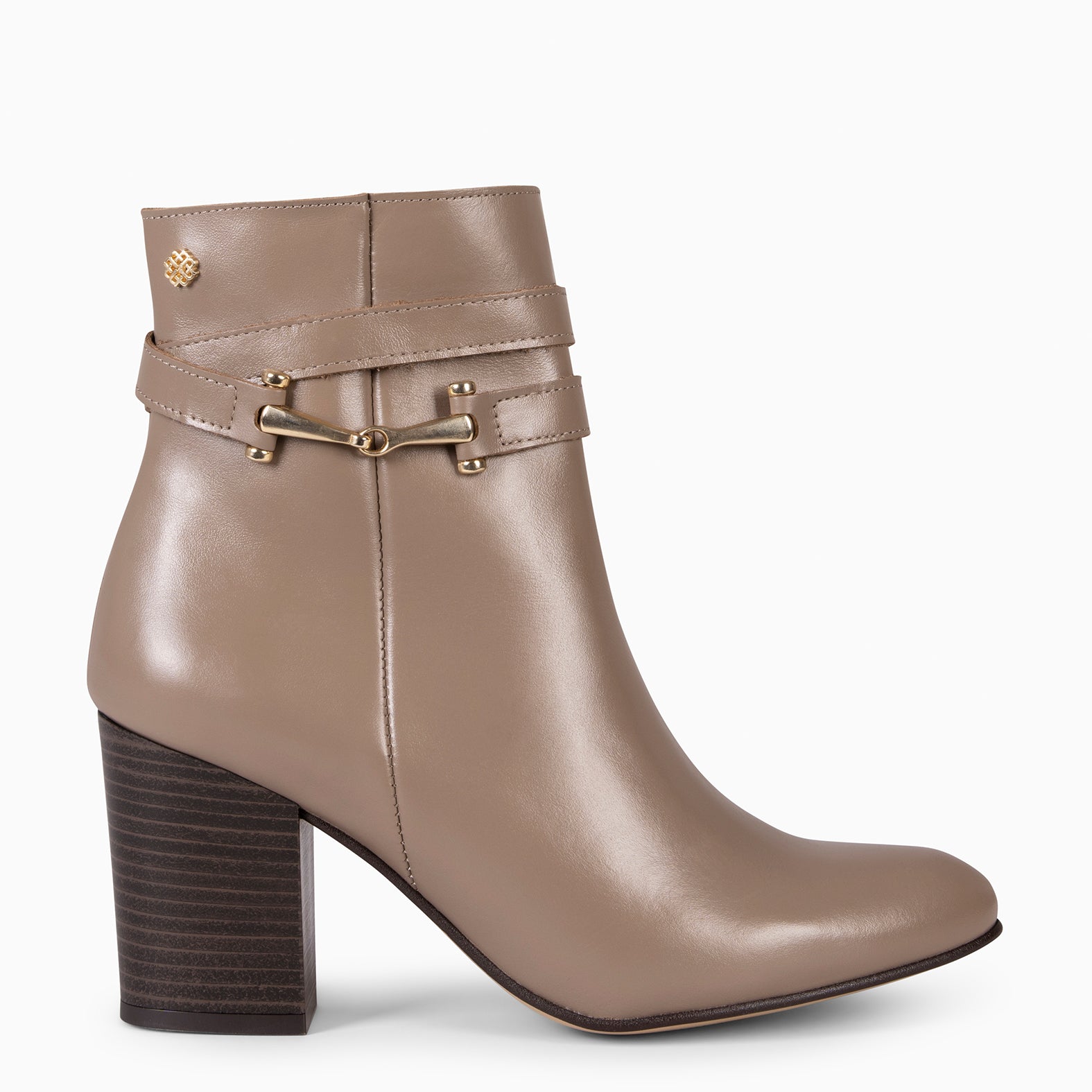 PALACE – Bottines élégantes à talon carré MARRON