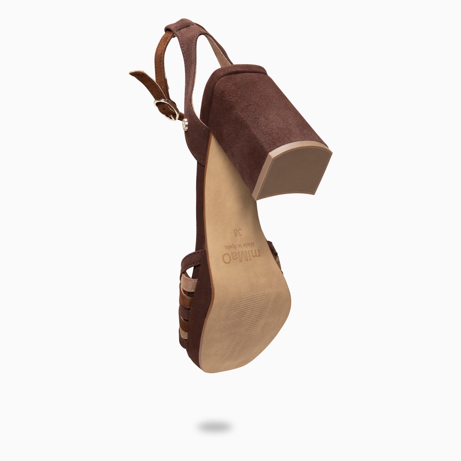 CRISTEL - SANDALIAS ELEGANTES DE TACÓN DE VESTIR MARRON