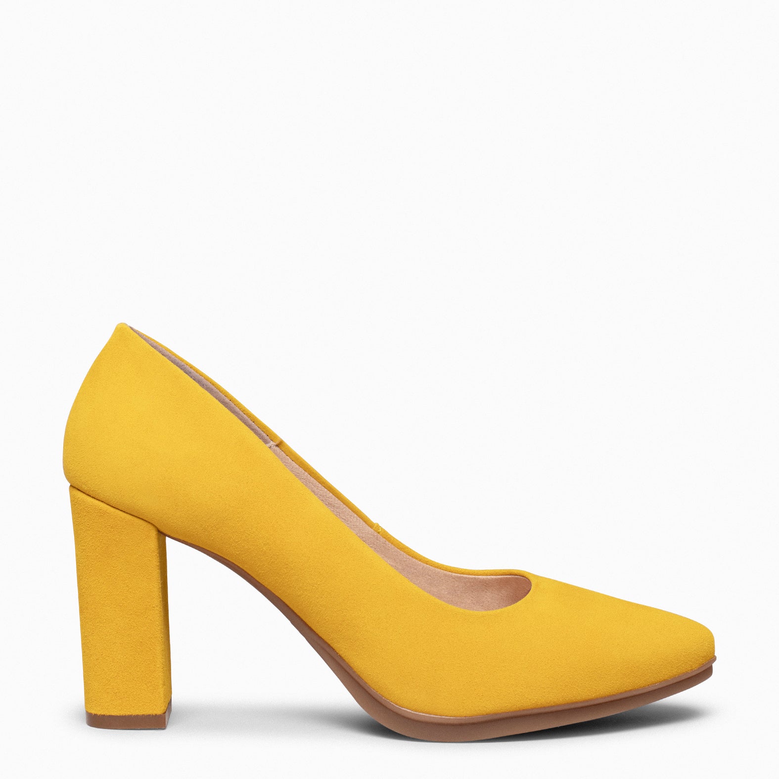 URBAN – YELLOW Suede high-heeled shoes 