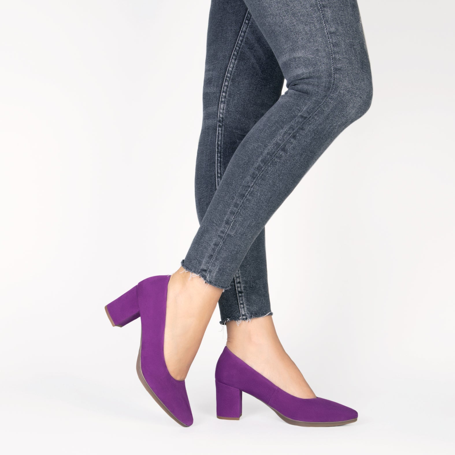 URBAN S - PURPLE mid-heeled suede shoes