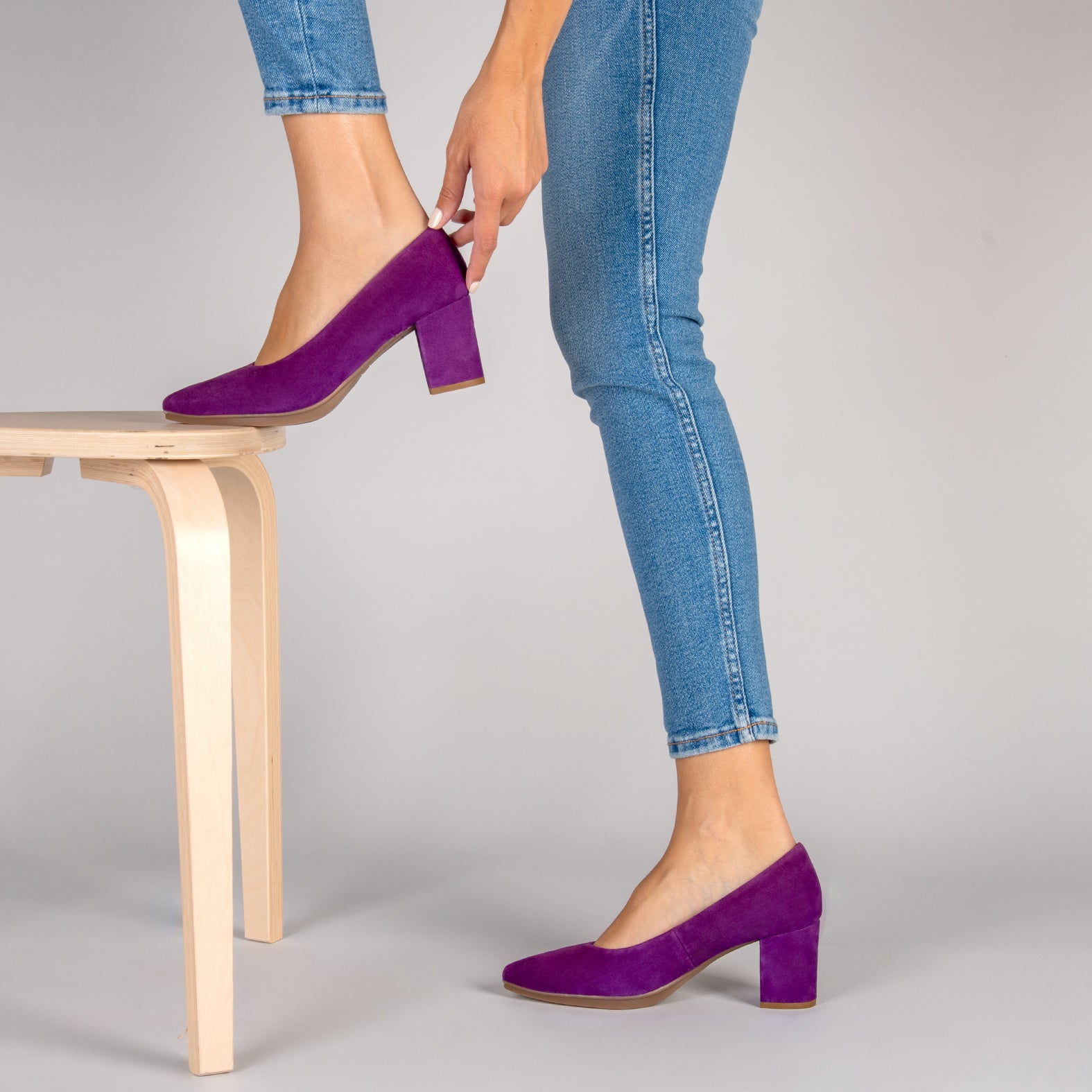 URBAN S - Escarpins à talon moyen en daim VIOLET