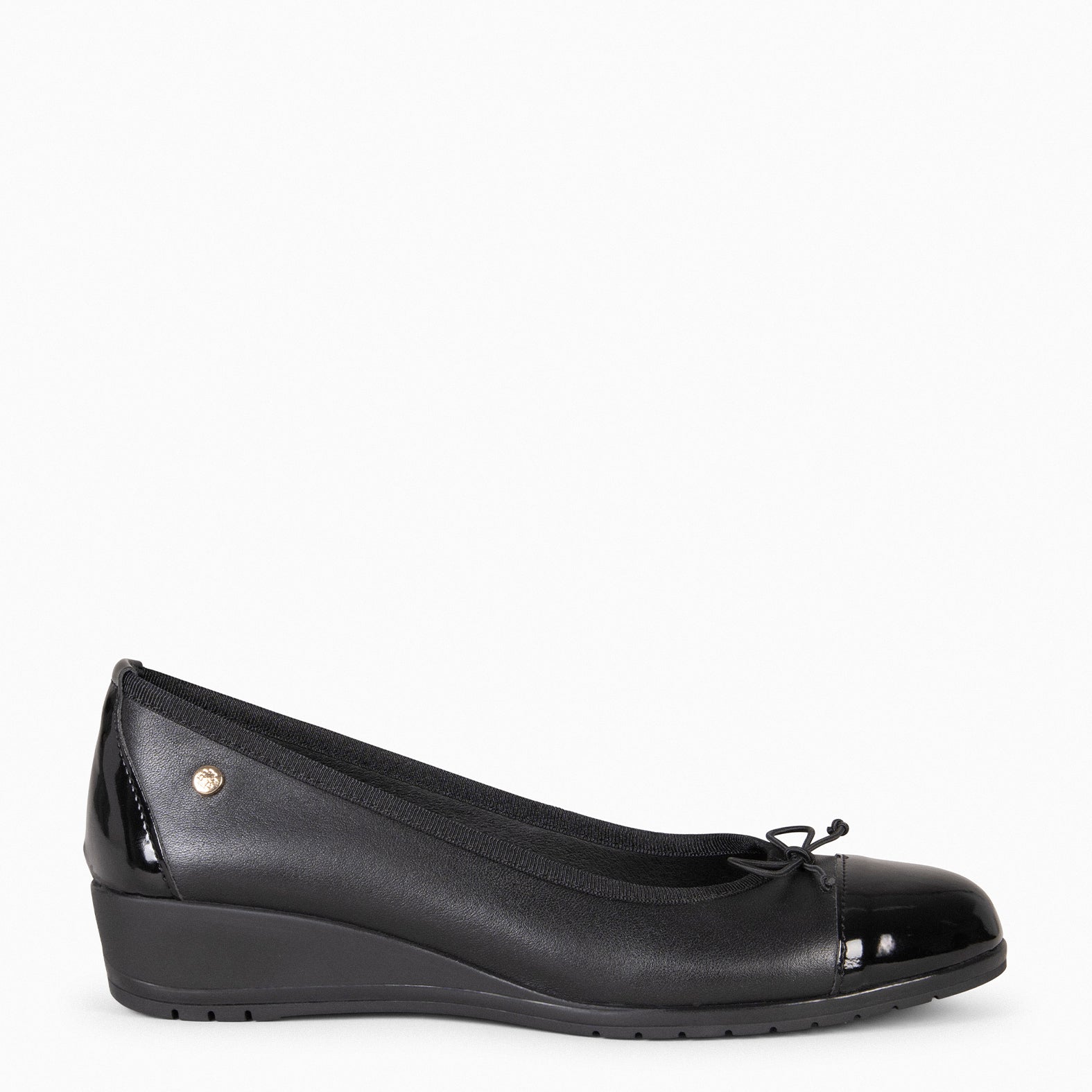 NORINA – BLACK WEDGE BALLERINA