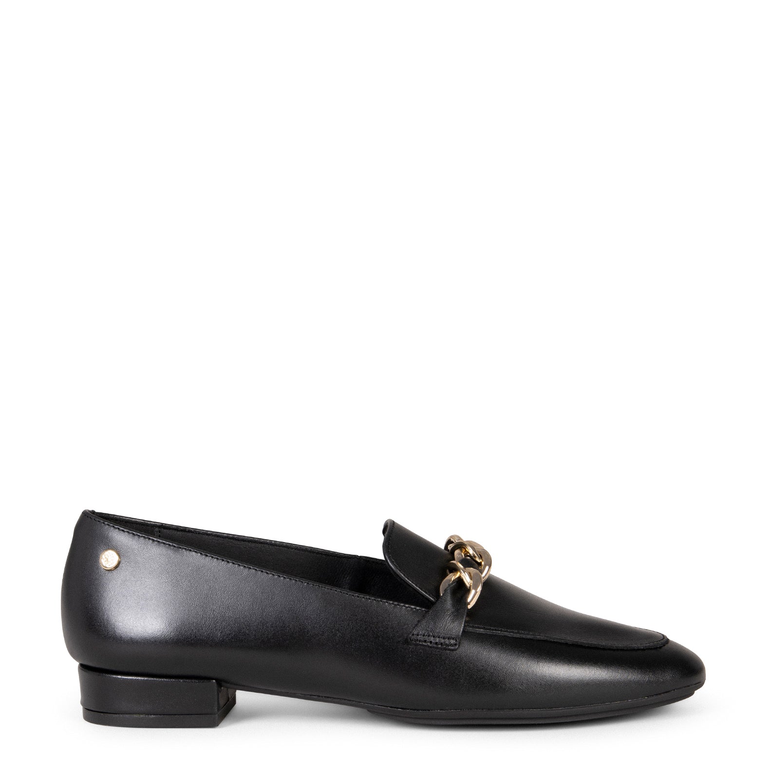 CHAIN – BLACK moccasins with horsebit