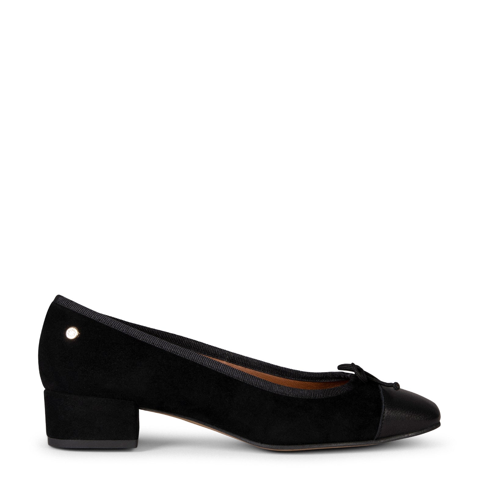 GLAMOUR BLACK ballerina with heel and toe miMaO