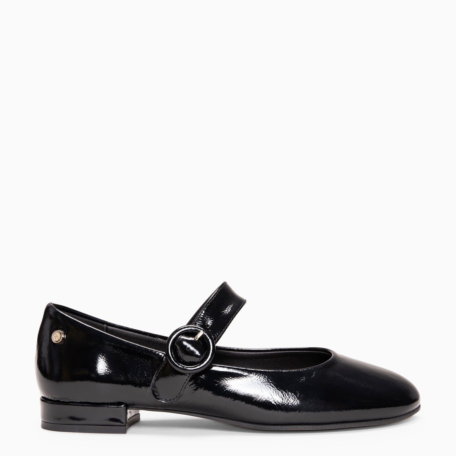FLORENCIA - Mary Jane à petit talon en cuir vernis NOIR