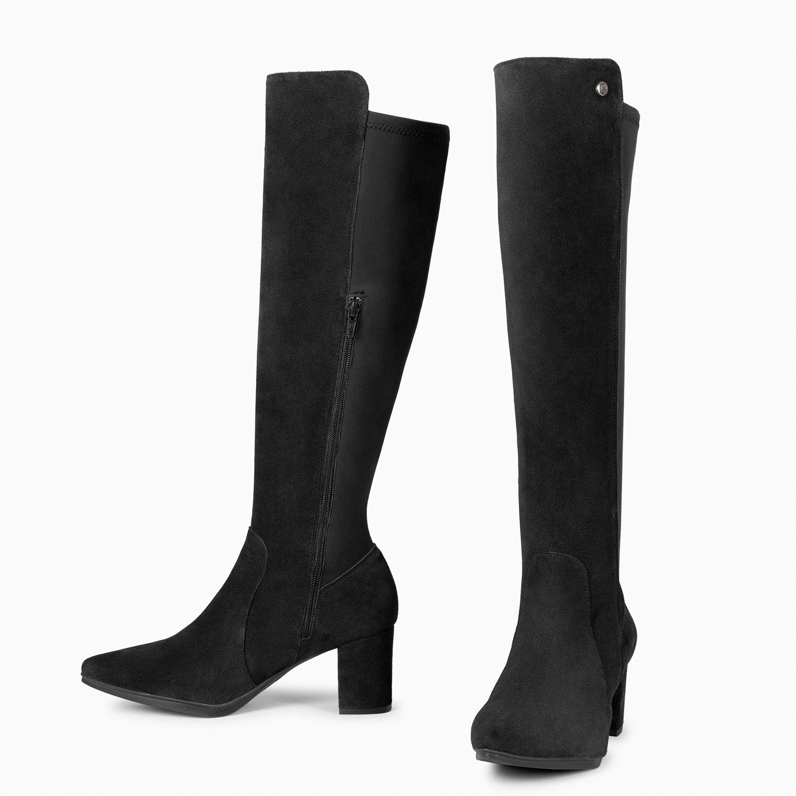 SUNSET – Bottes à talon et tige élastique NOIR