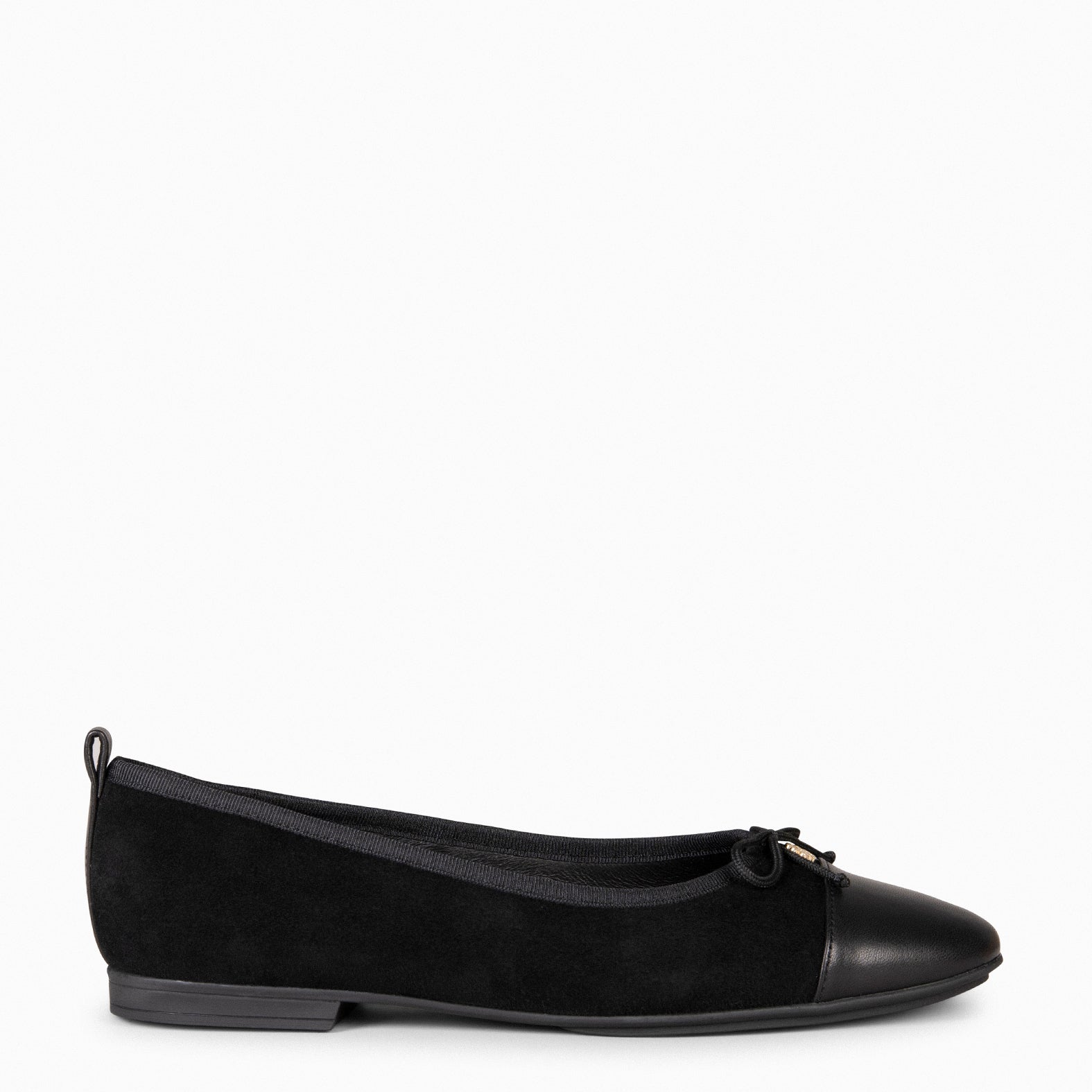 NICOLLE – Ballerines bicolores en cuir NOIR