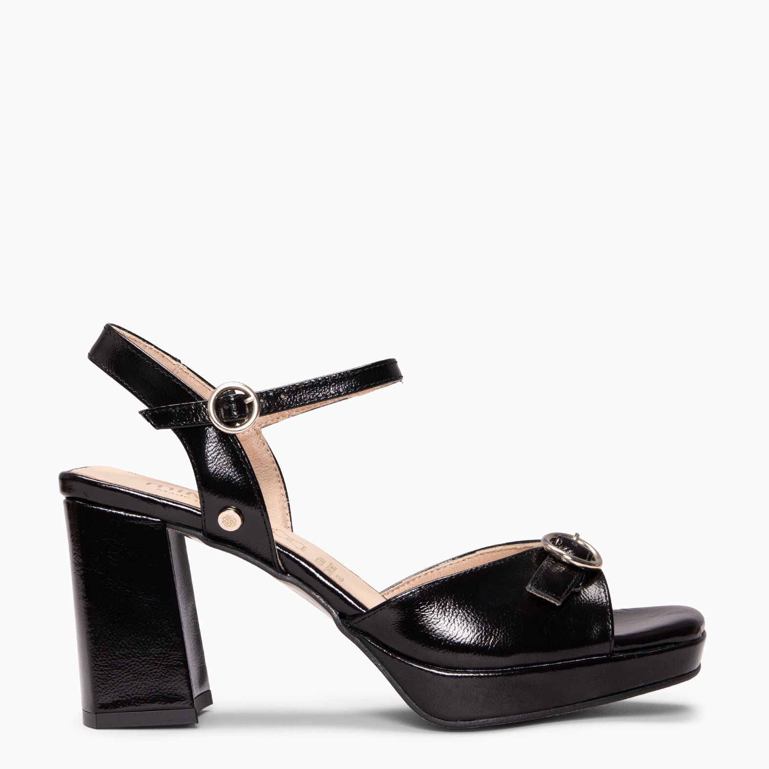 OLIVIA - Sandales à talon haut et lanière réglable NOIR