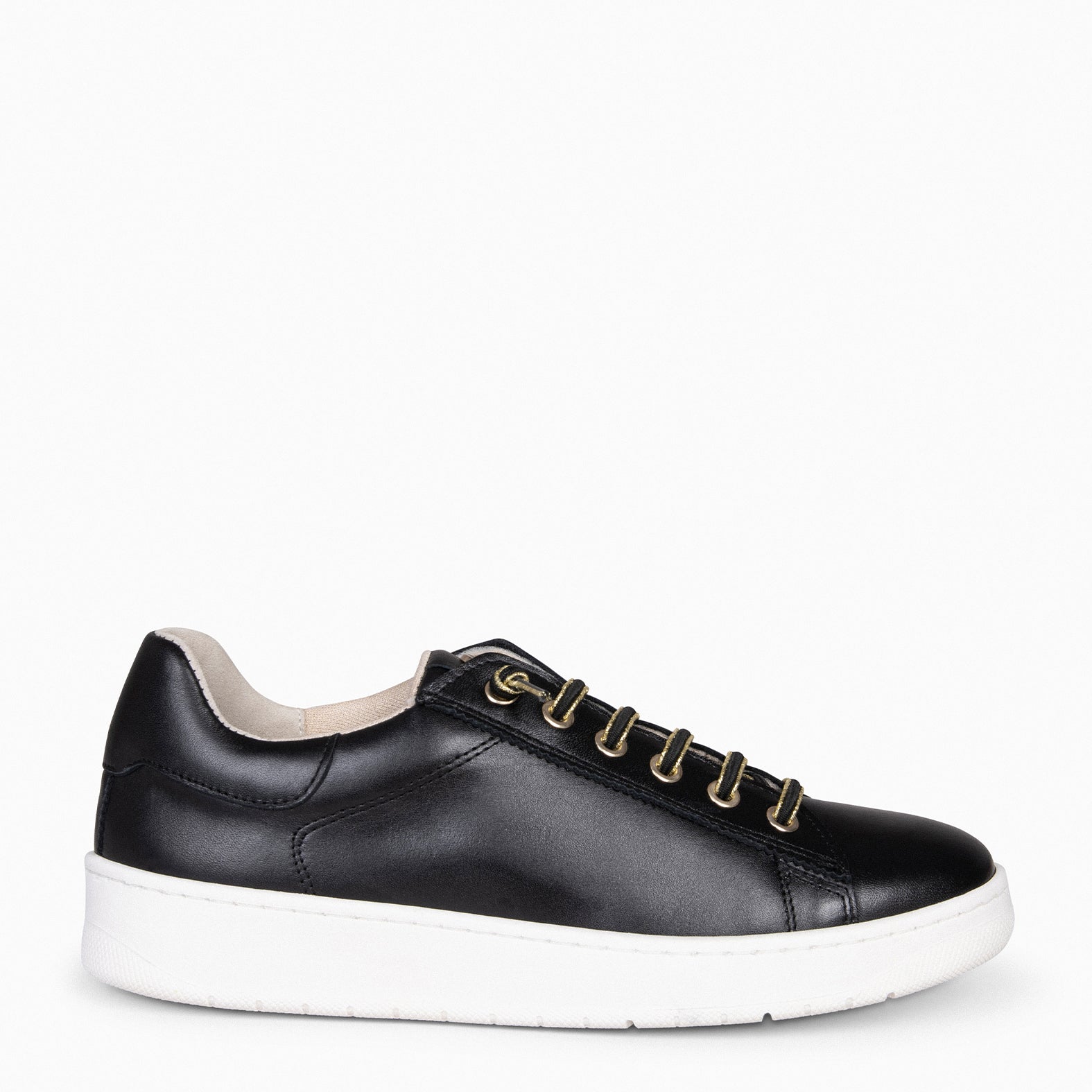 NANTES  - BLACK SNEAKER WITH ELASTIC LACES