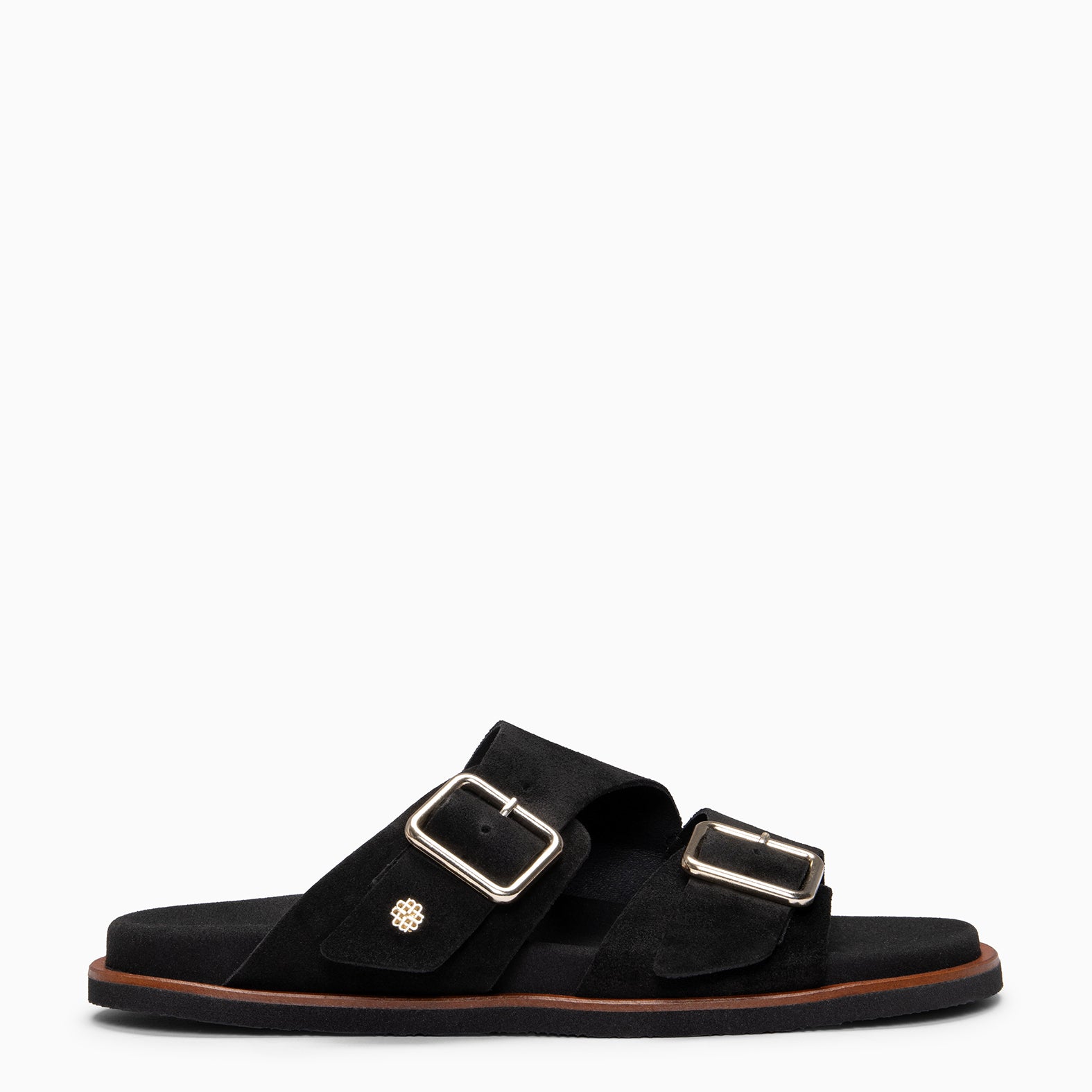 FRIDA - Sandalias tipo pala de ante NEGRO