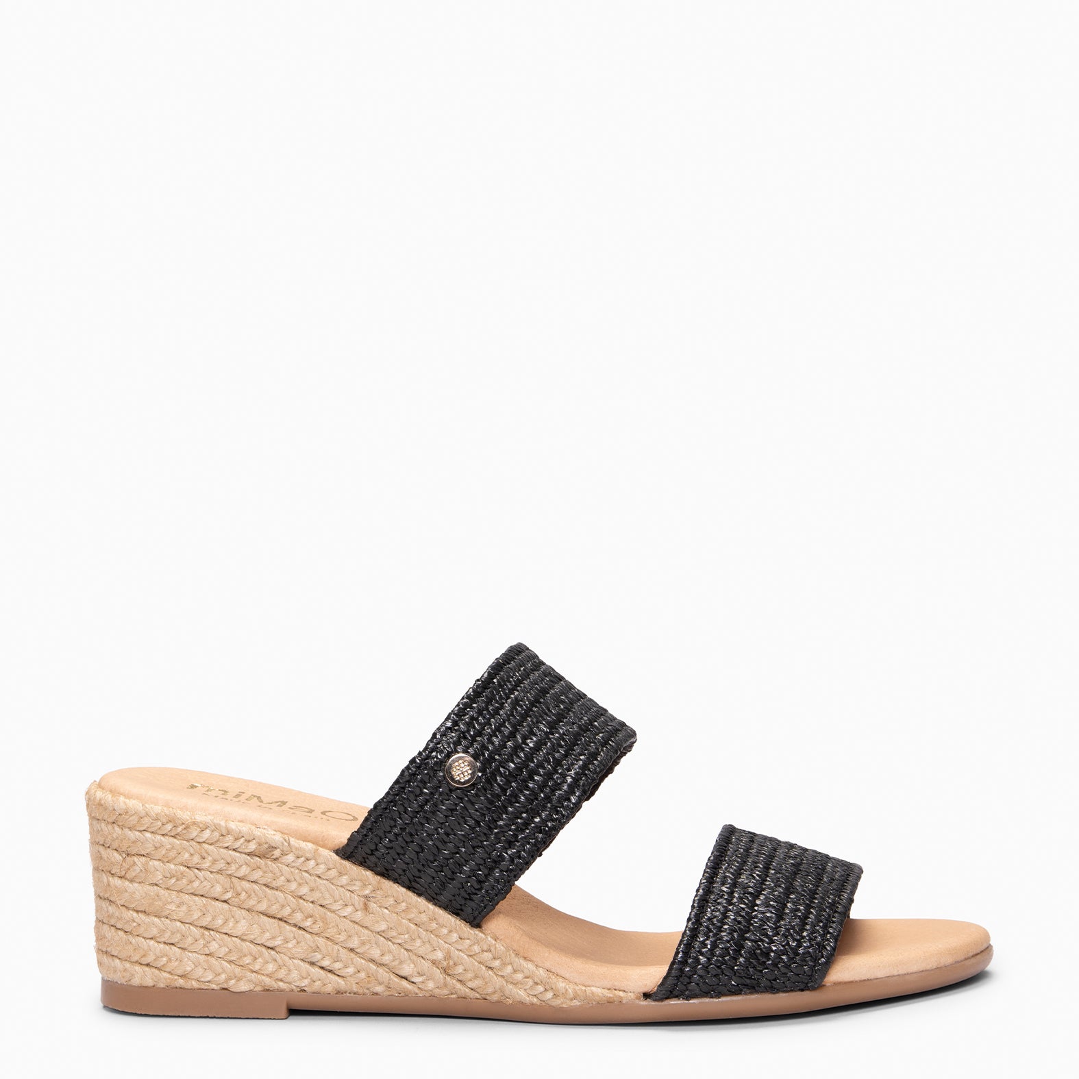 LIRA - Mules de cuña de esparto NEGRO