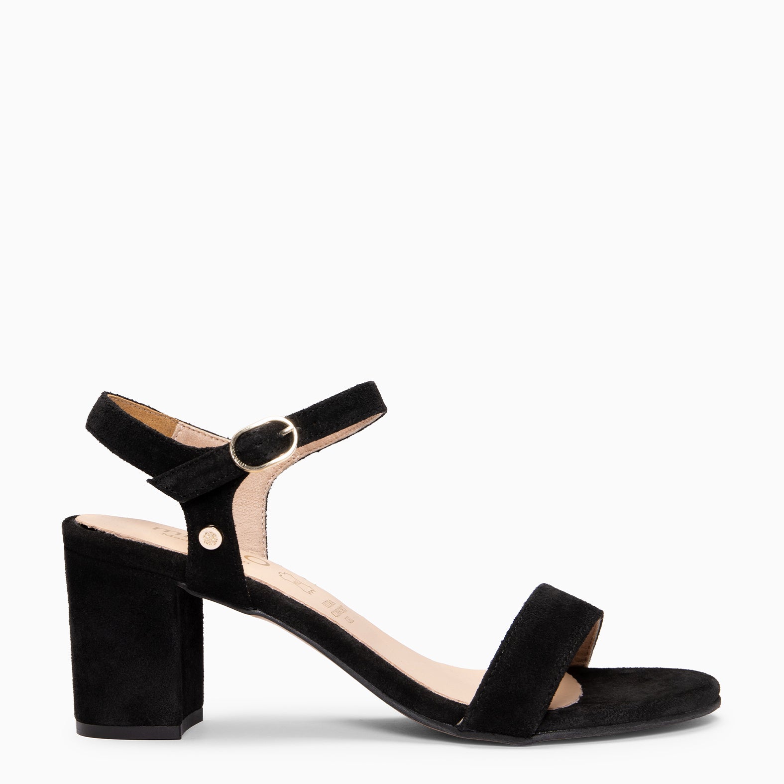 KEILA - Sandálias de salto médio em camurça PRETO