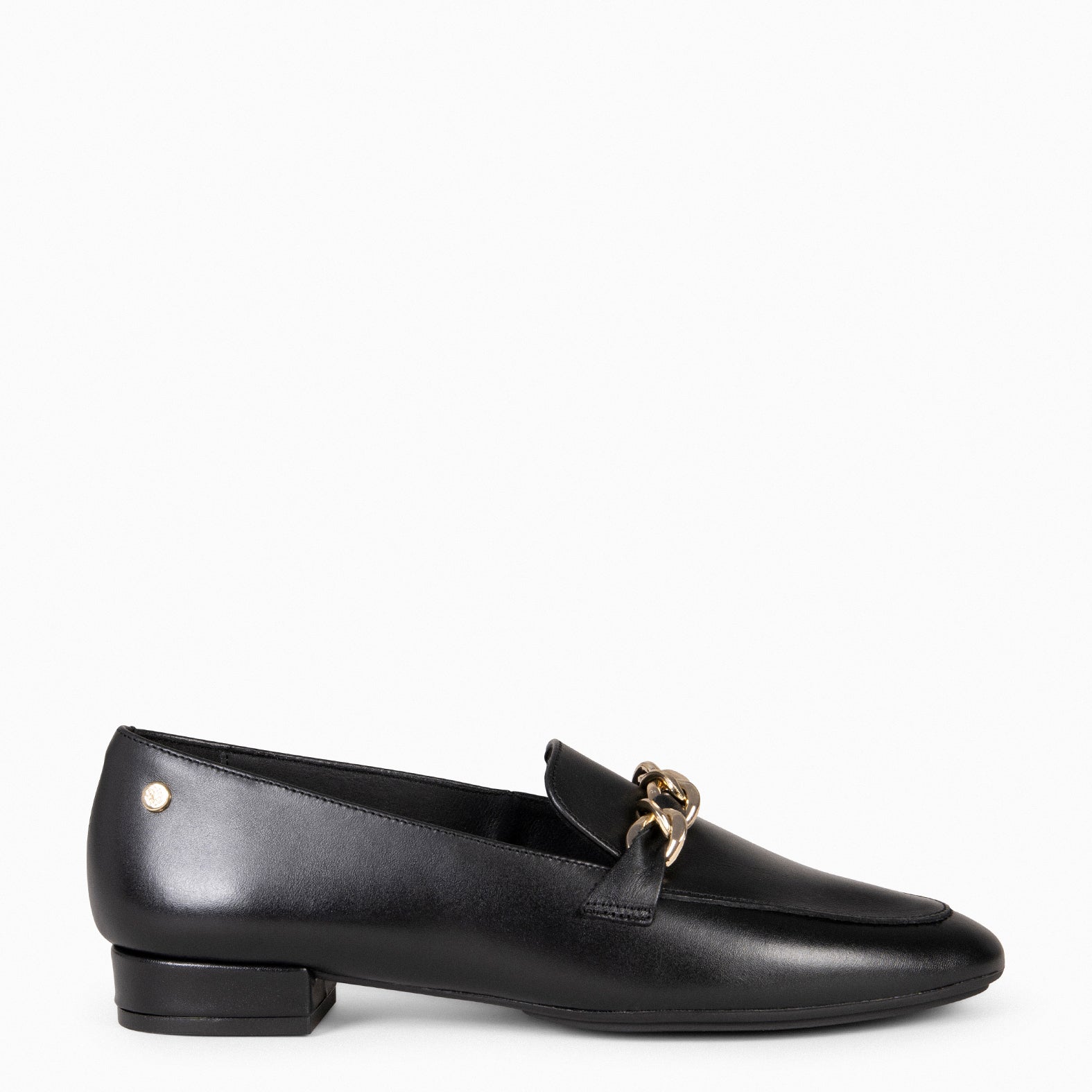 CHAIN – Mocasines planos con adorno metalizado NEGRO