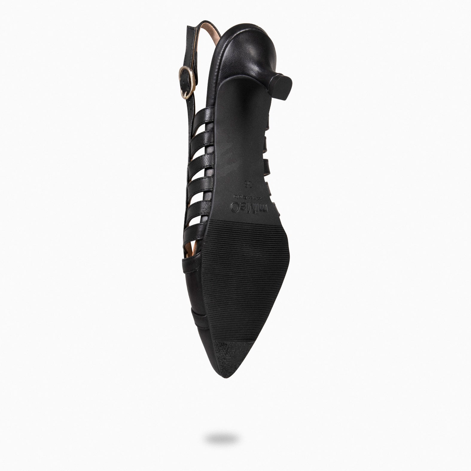 JADE – BLACK slingback kitten heels