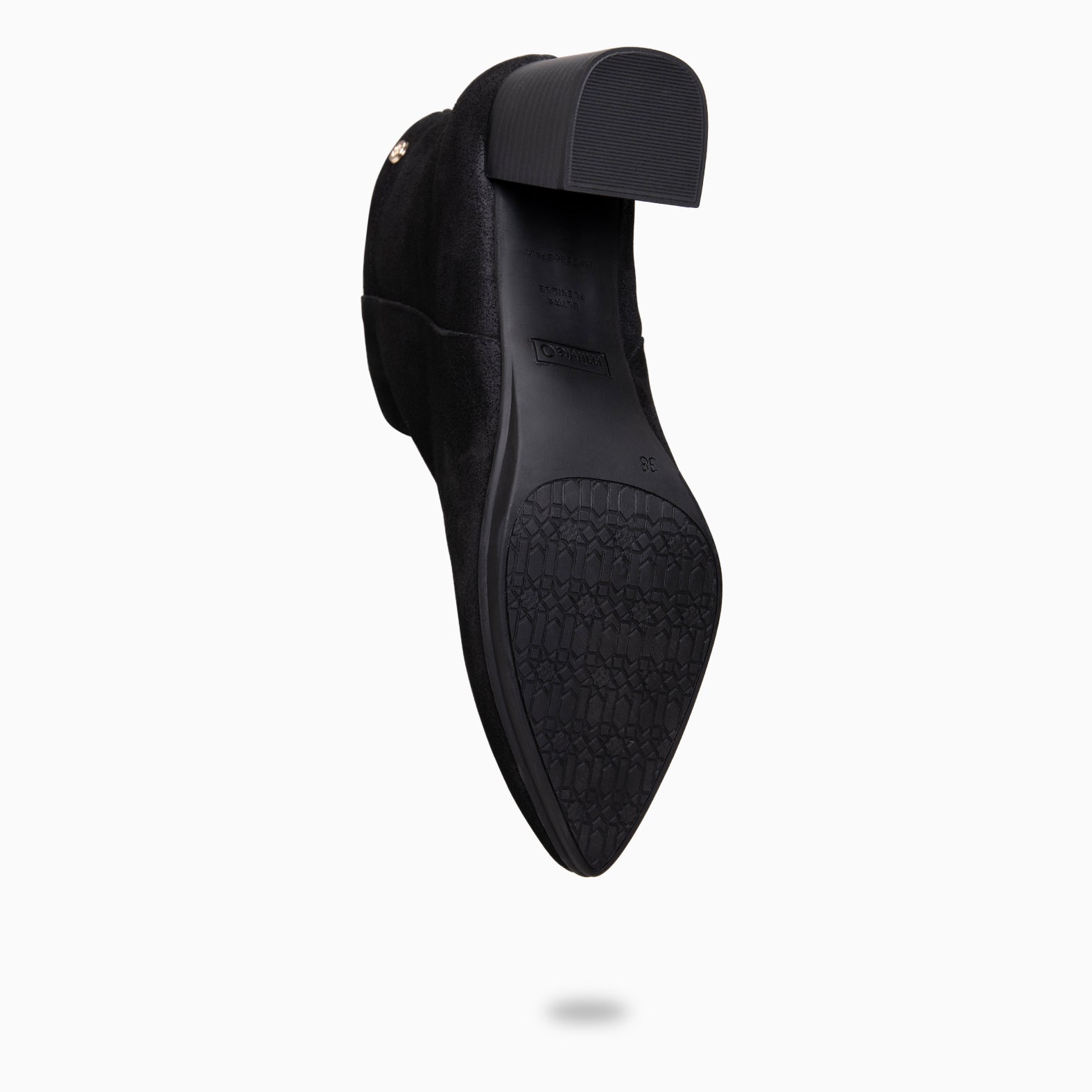 CITY - Botines de tacón ancho y punta fina NEGRO