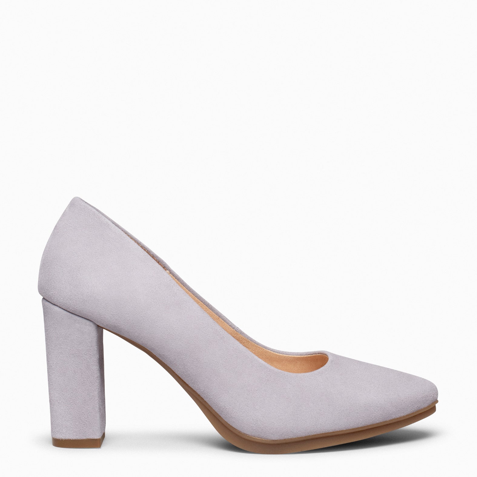 URBAN – GREY Suede high-heeled shoes 