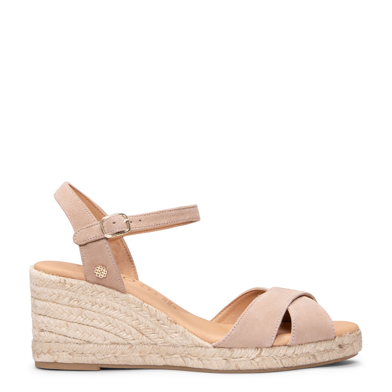 CALPE - Espadrilles à talon en daim ROSÉ