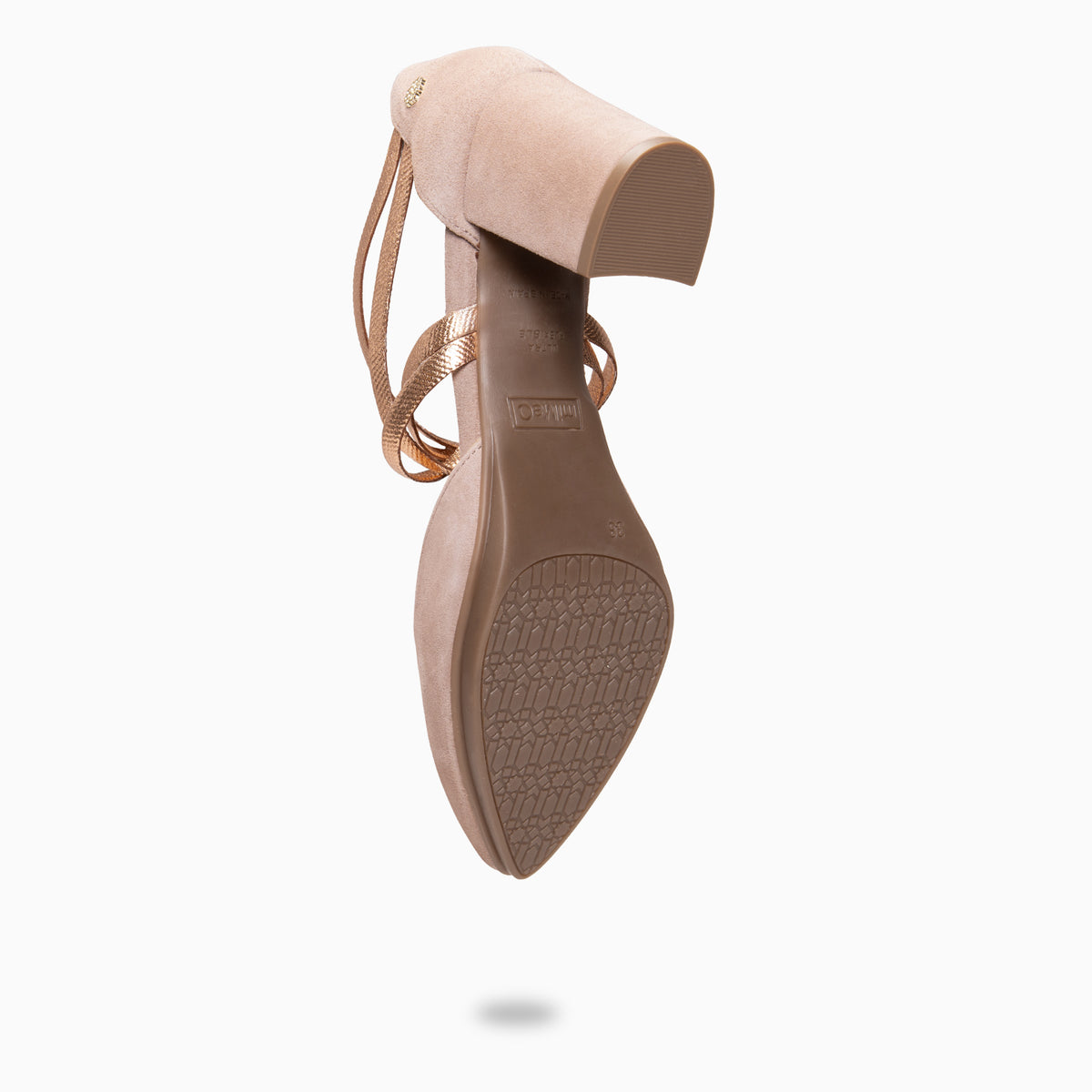 CINDY - Zapatos de tacón con tiras elásticas cruzadas NUDE METAL