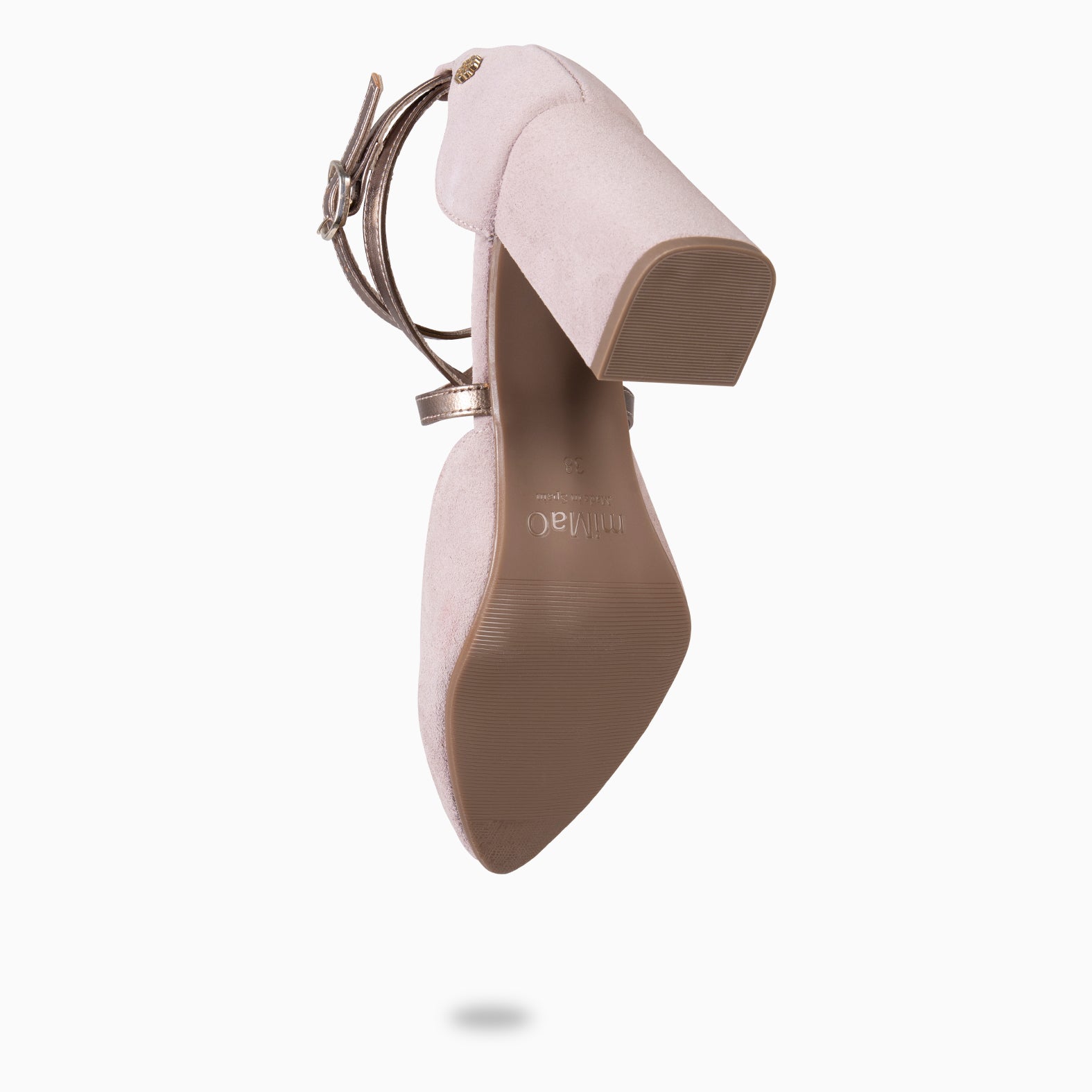 ARIEL - Zapato de tacón ancho NUDE METAL - miMaO ®