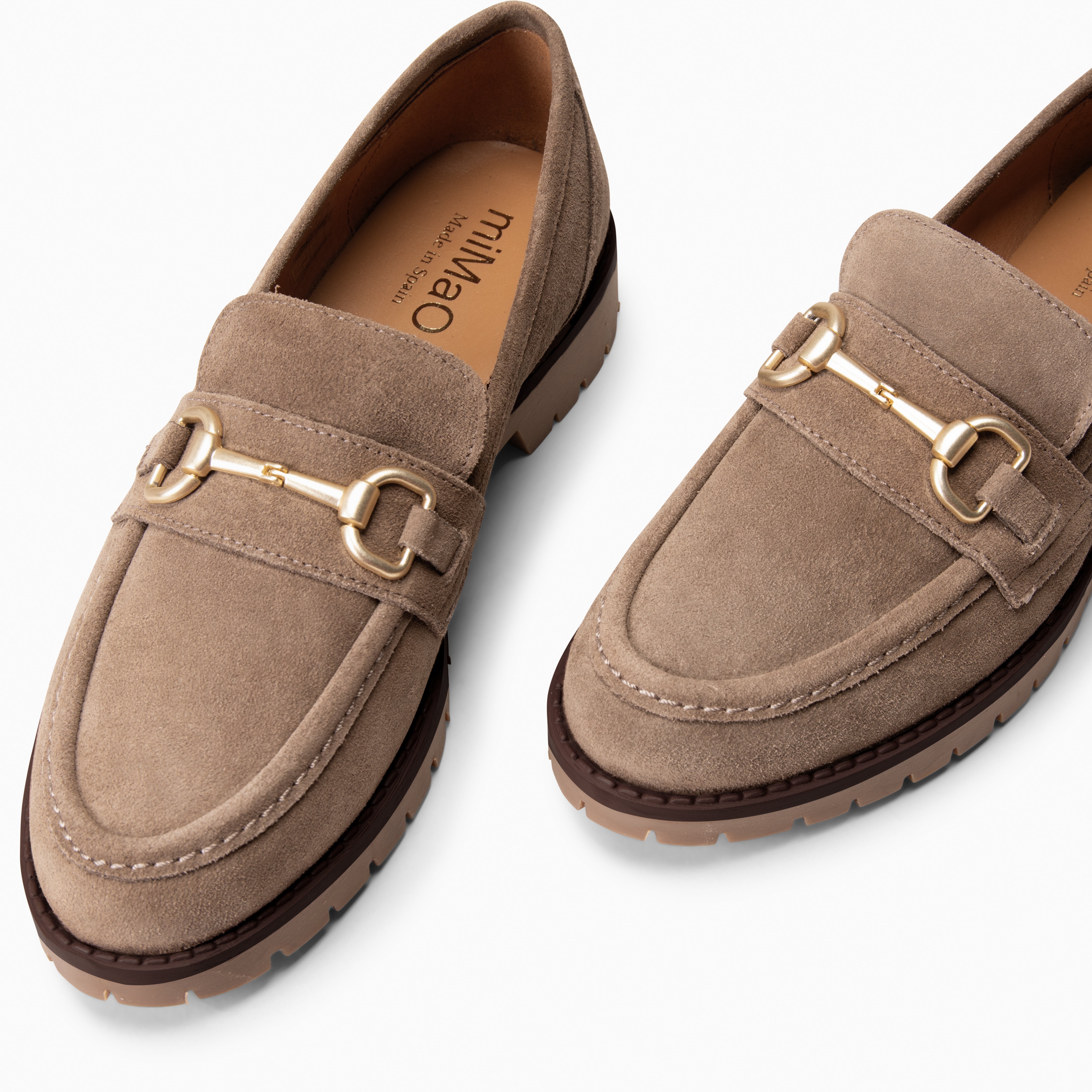 TREVILLA – TAUPE MOCCASIN WITH TRACK SOLE miMaO ®