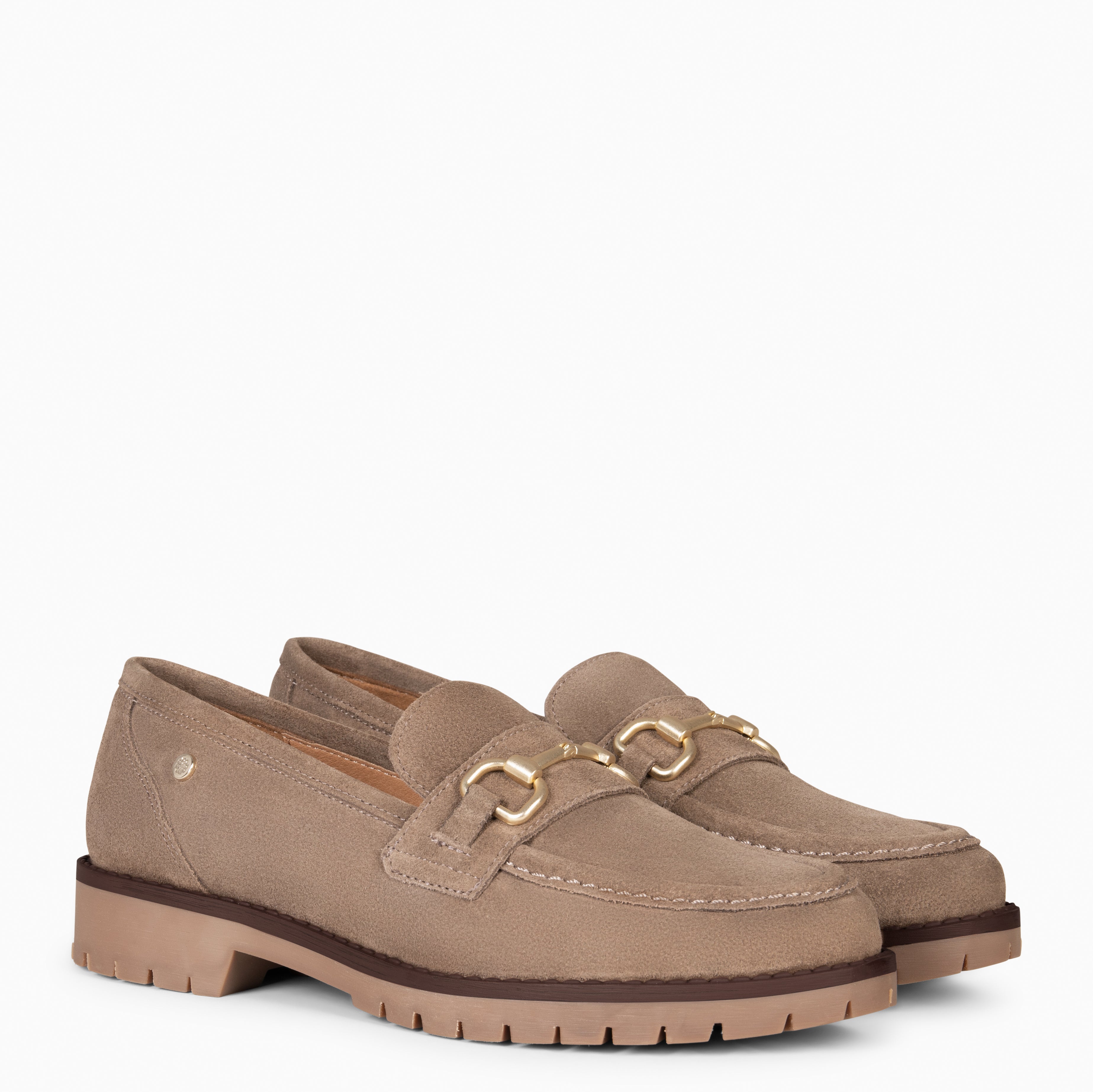 TREVILLA – TAUPE MOCCASIN WITH TRACK SOLE