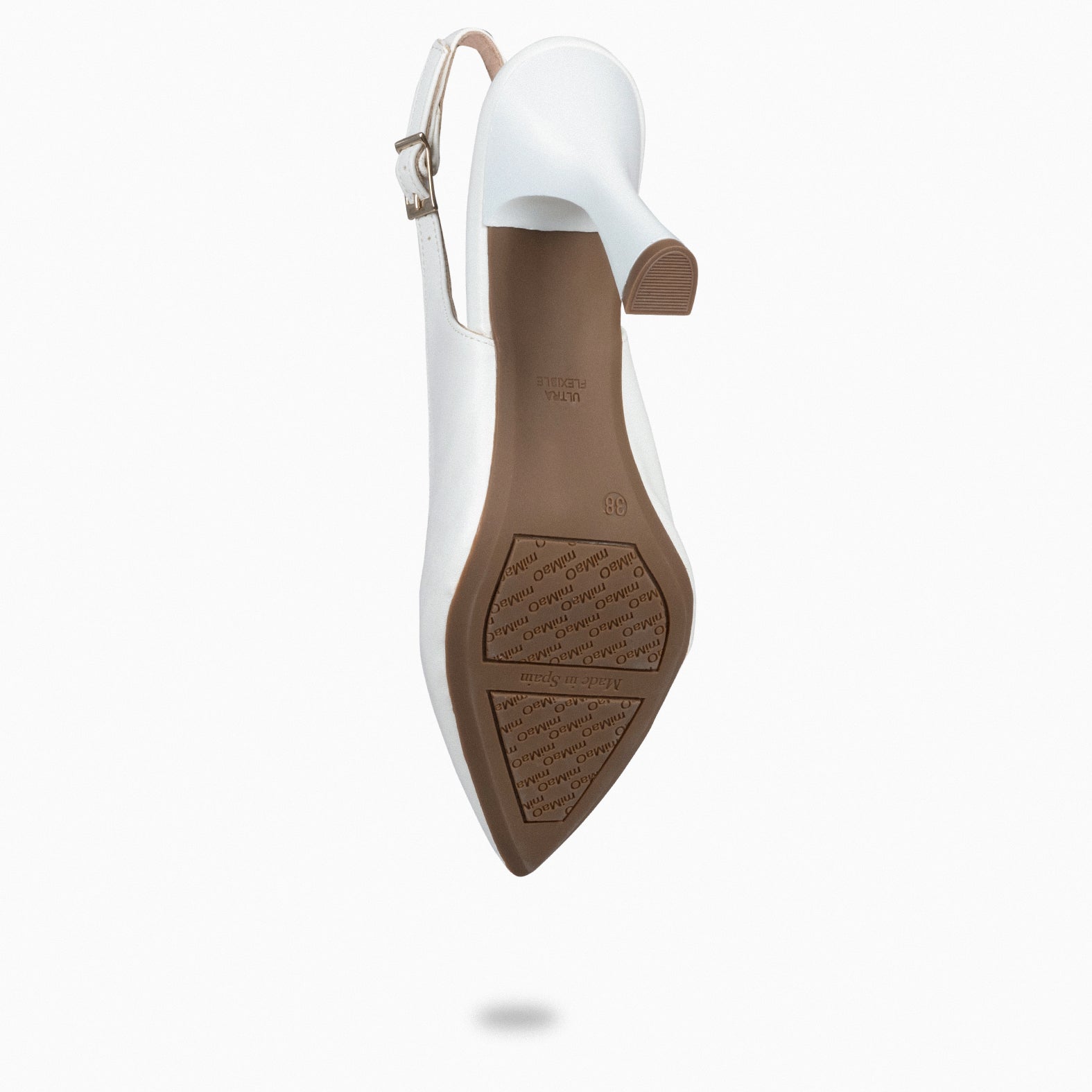 GLAM SLINGBACKS – Chaussures à talon en cuir BLANC