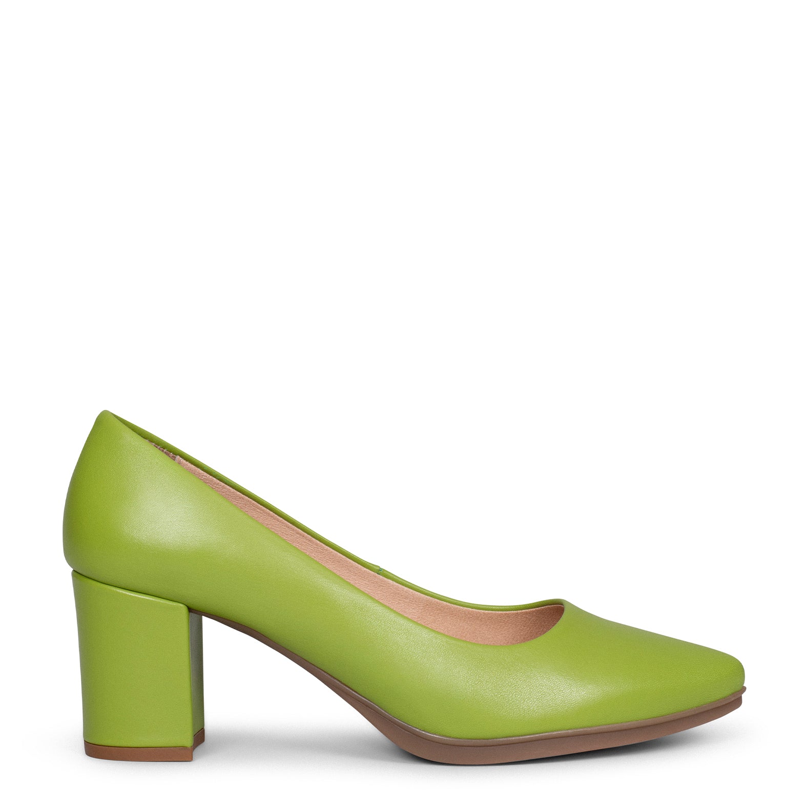 URBAN S SALON – PISTACHIO nappa leather mid heel