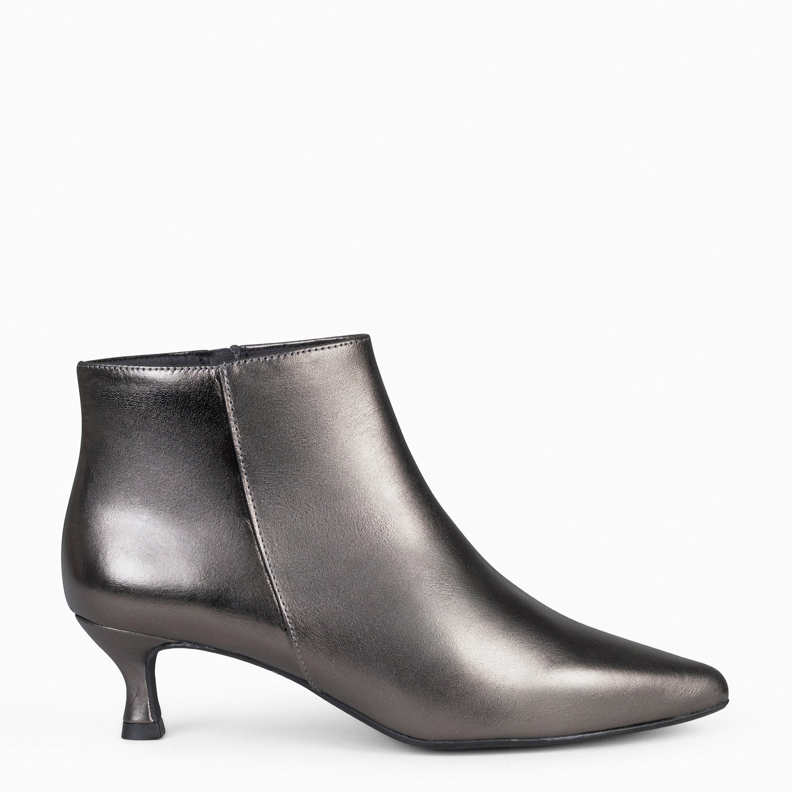 Silver low shop heel boots