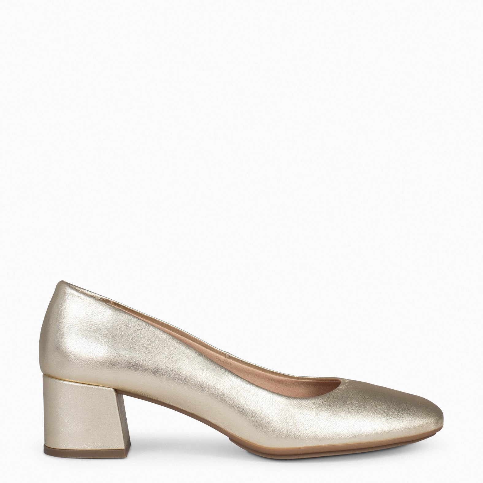 URBAN ROUND SLPASH - GOLDEN METALLIC NAPPA LEATHER LOW HEELS
