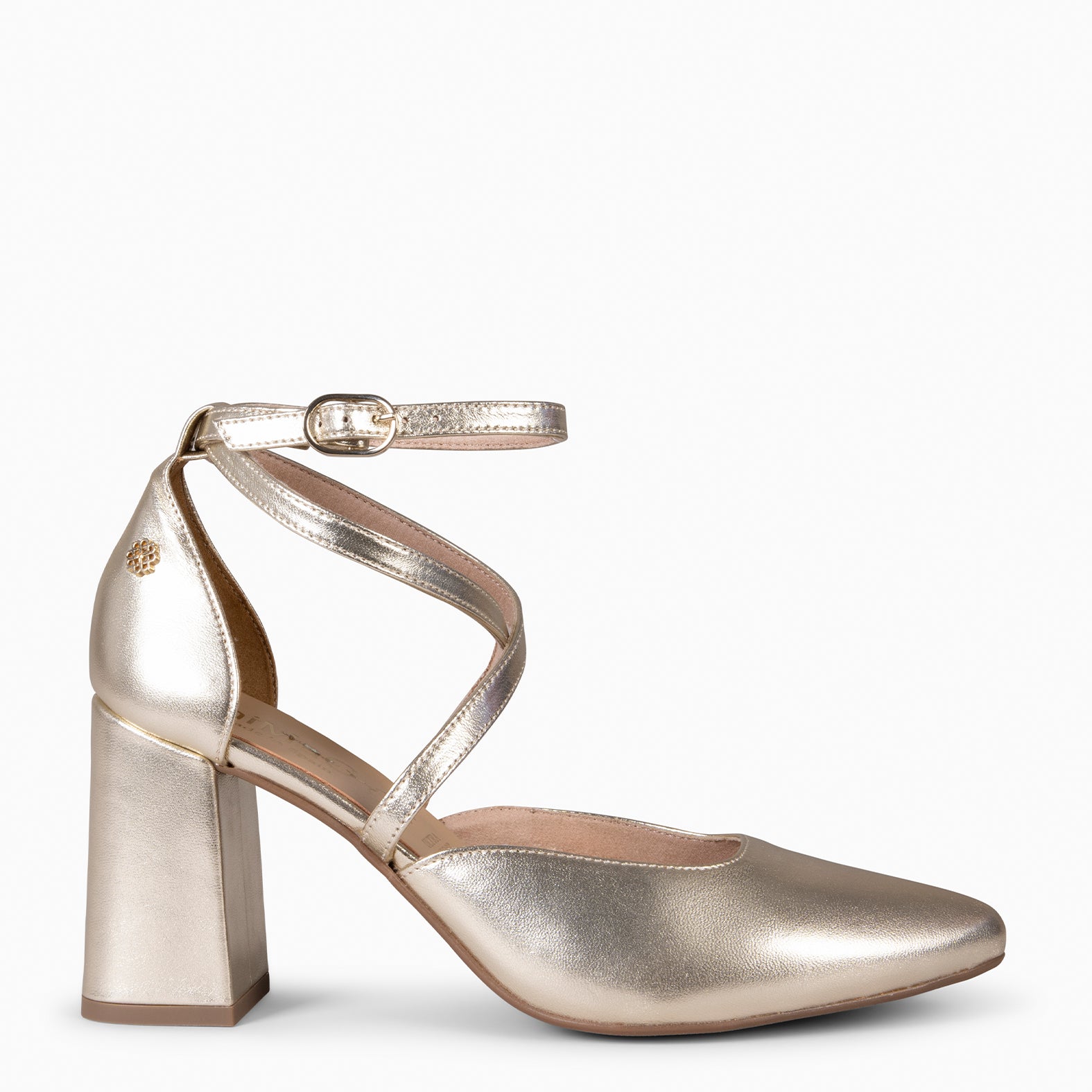 ARIEL - GOLDEN WIDE HEEL SHOE 