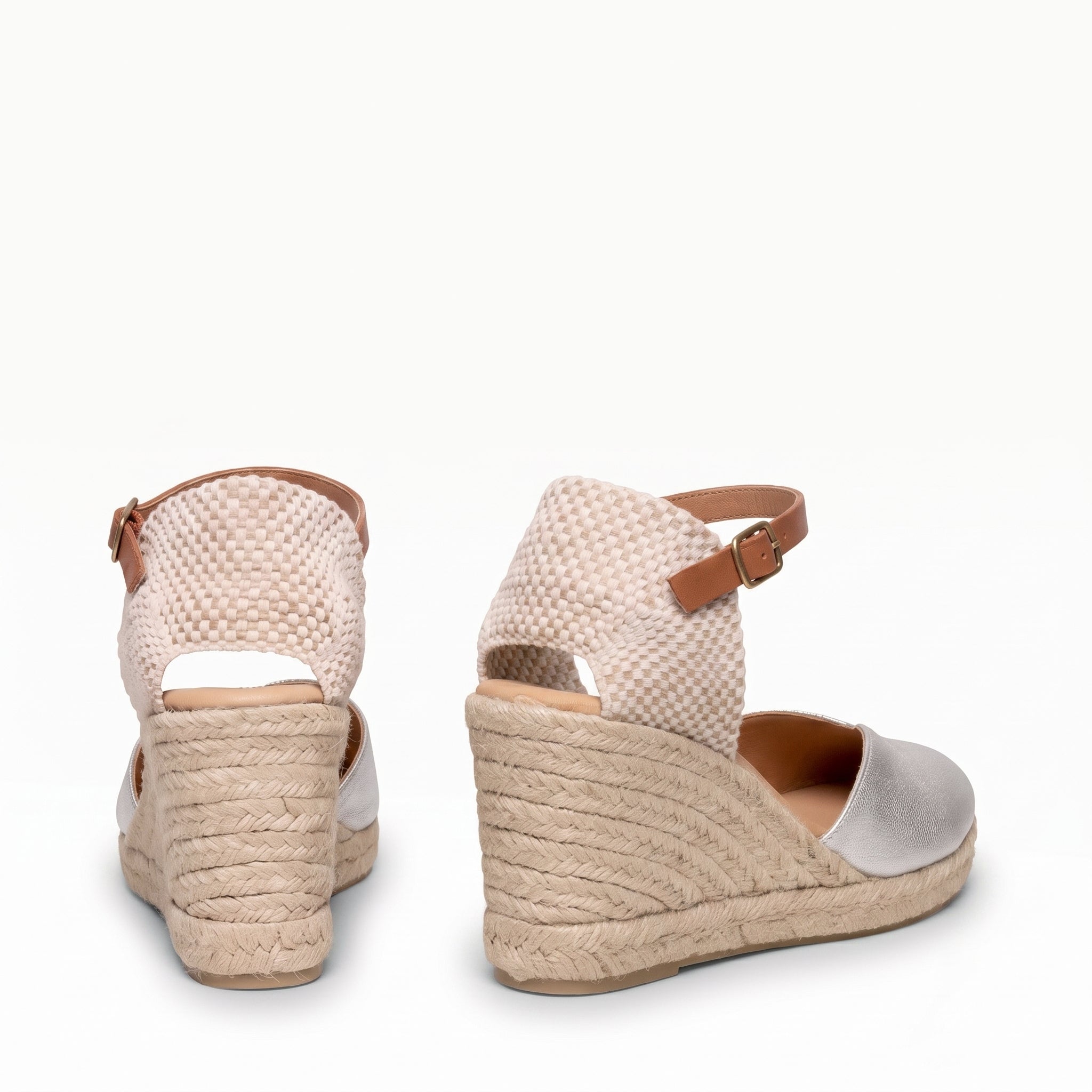 NERJA - Espadrilles à talon haut ARGENTÉ