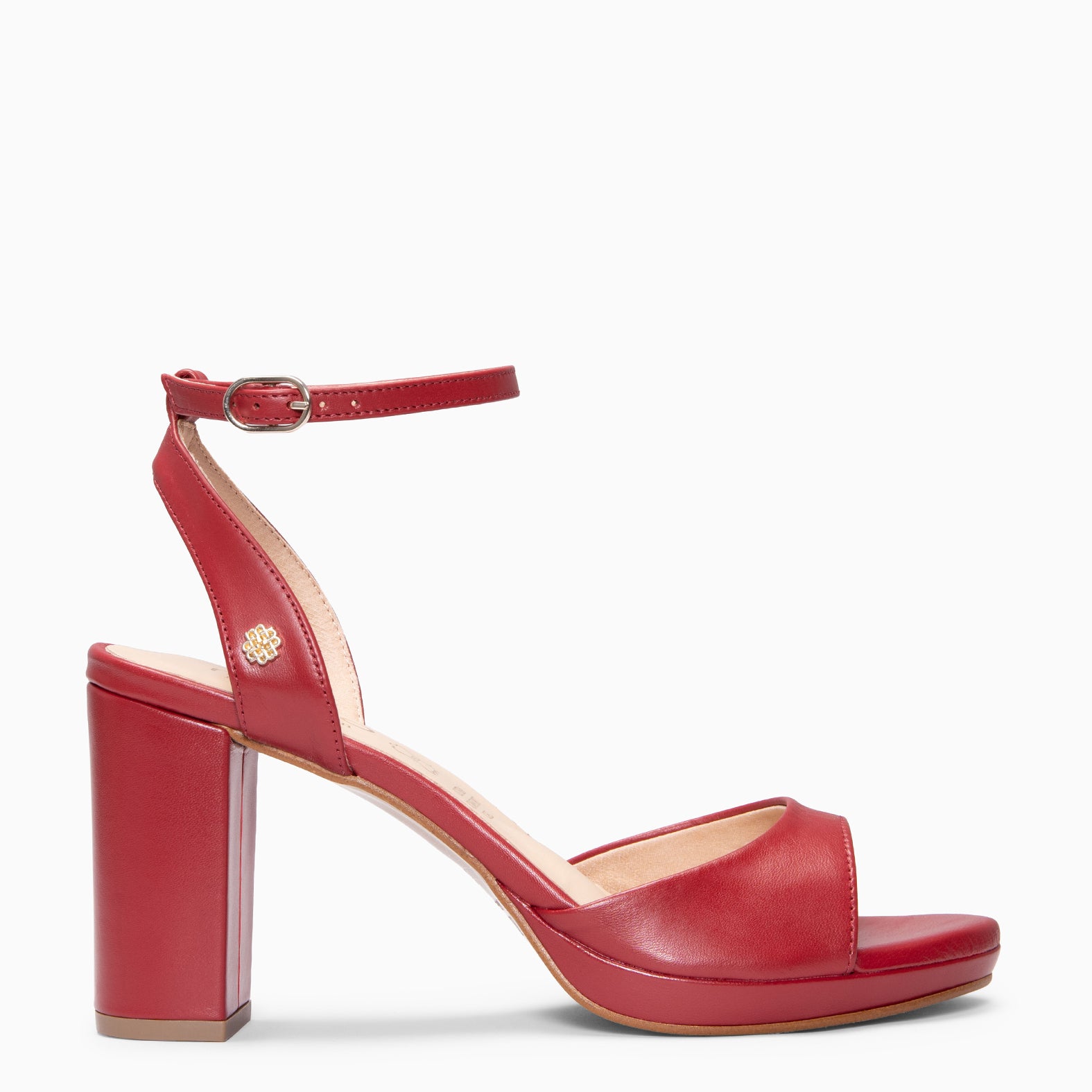 DALIDA - Sandalias de tacón ancho destalonado ROJO