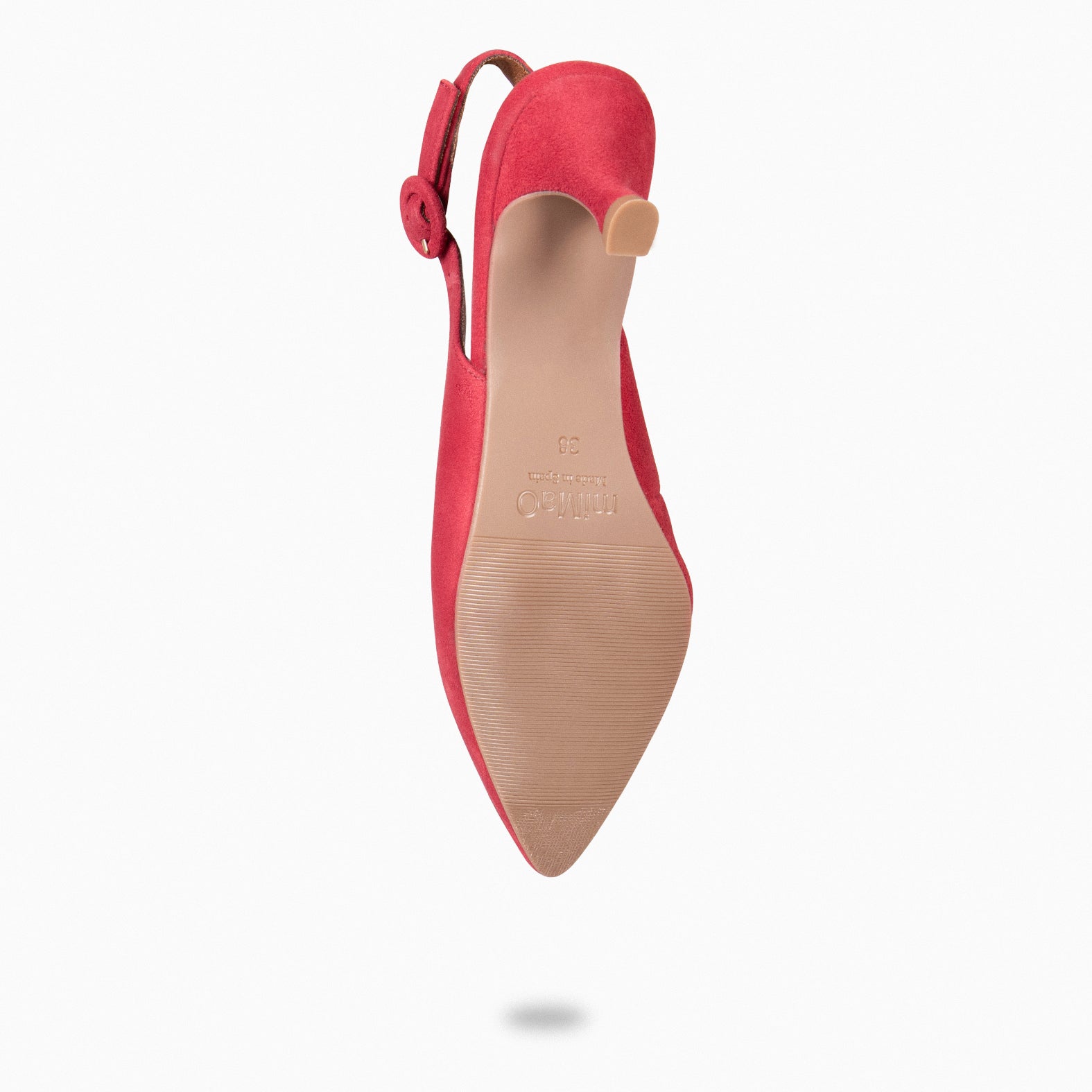 CARMEN – Slingbacks à petit talon kitten ROUGE