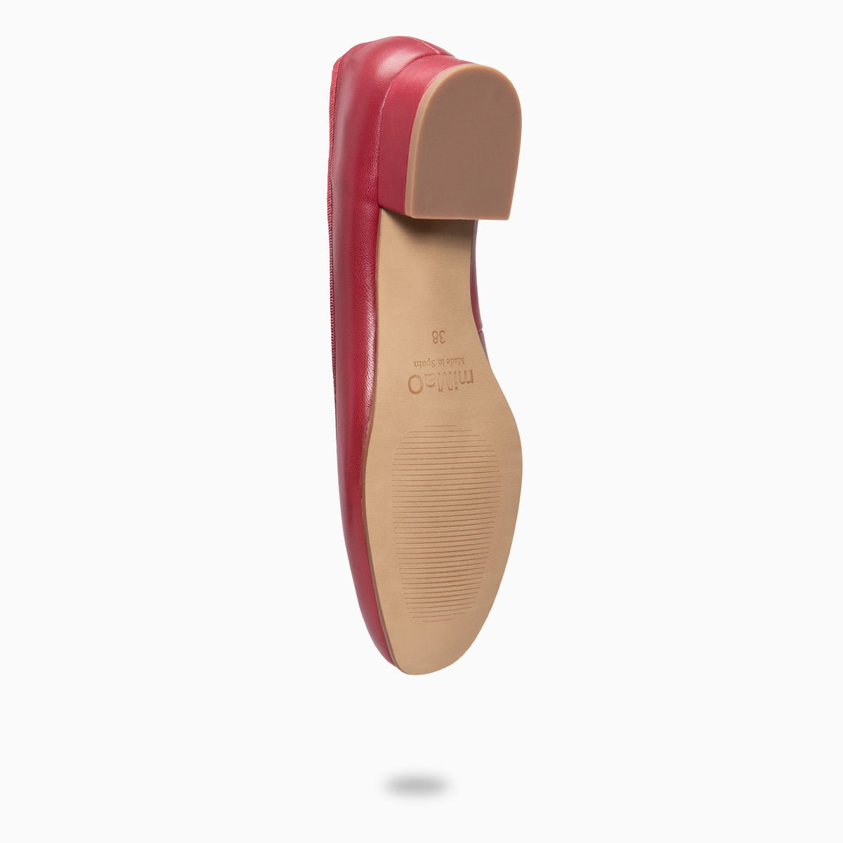 ALEXA - RED leather low heel ballerinas