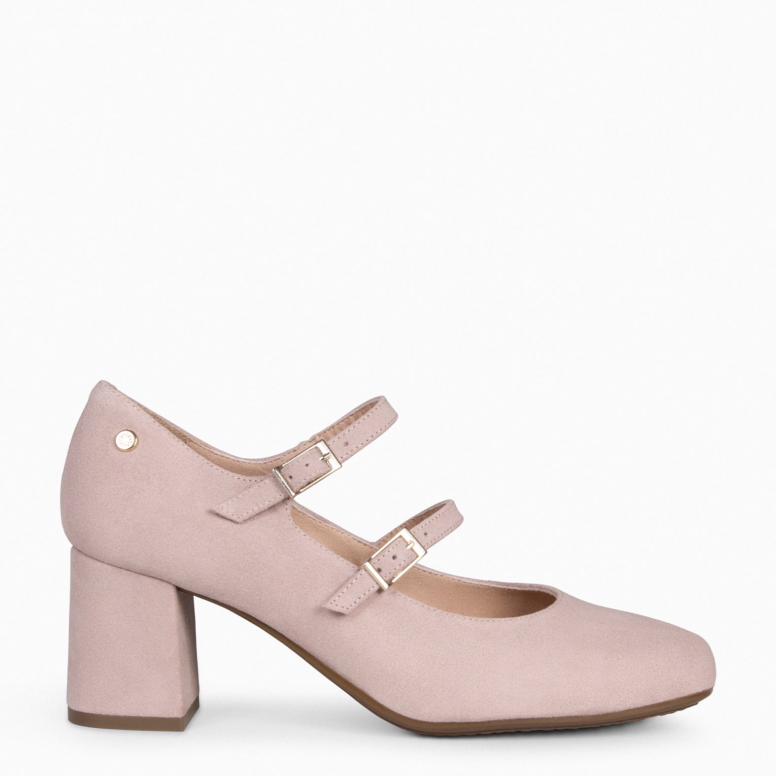 FEBRIS – PINK leather heel with straps