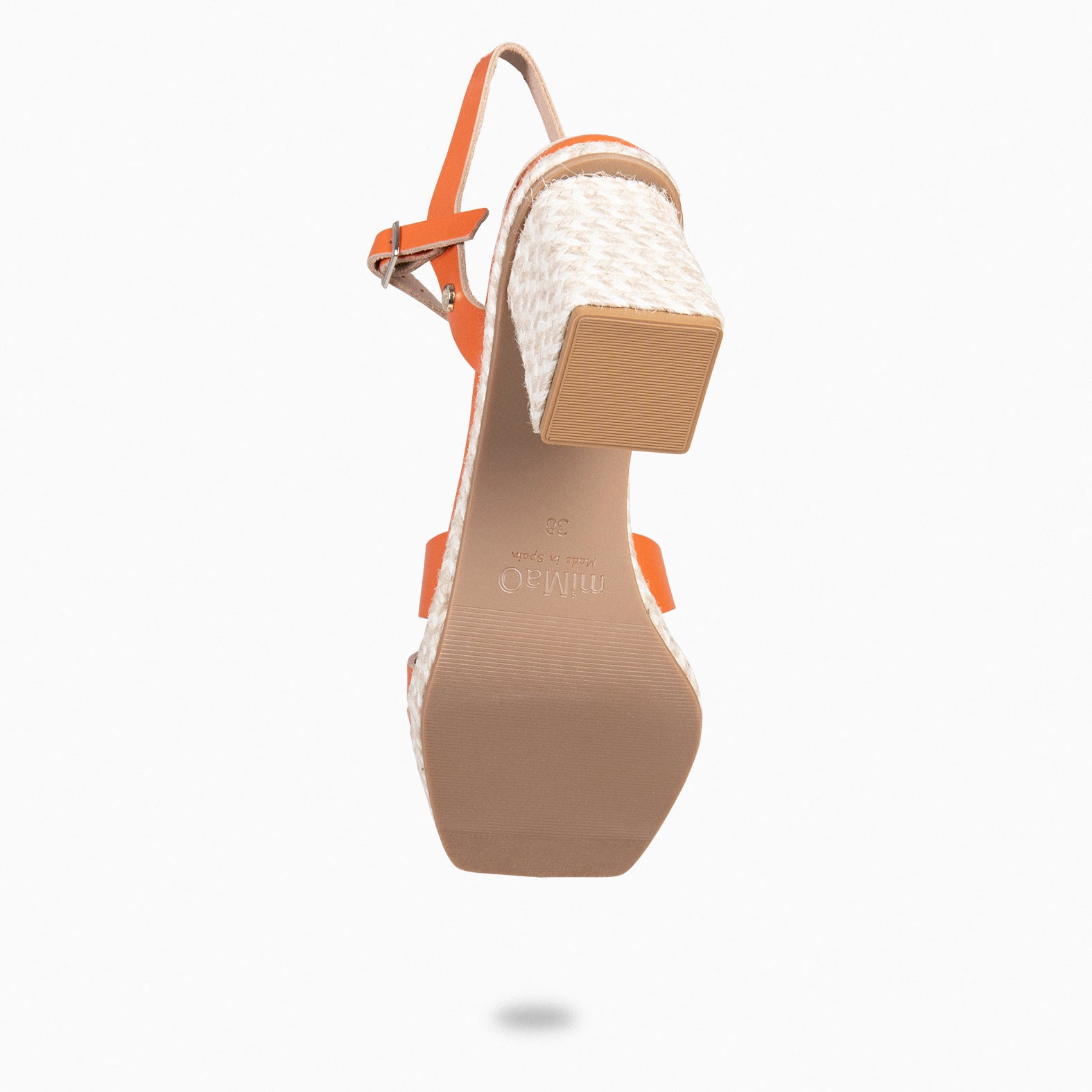 ANNA - ORANGE Sandals with heel and platform
