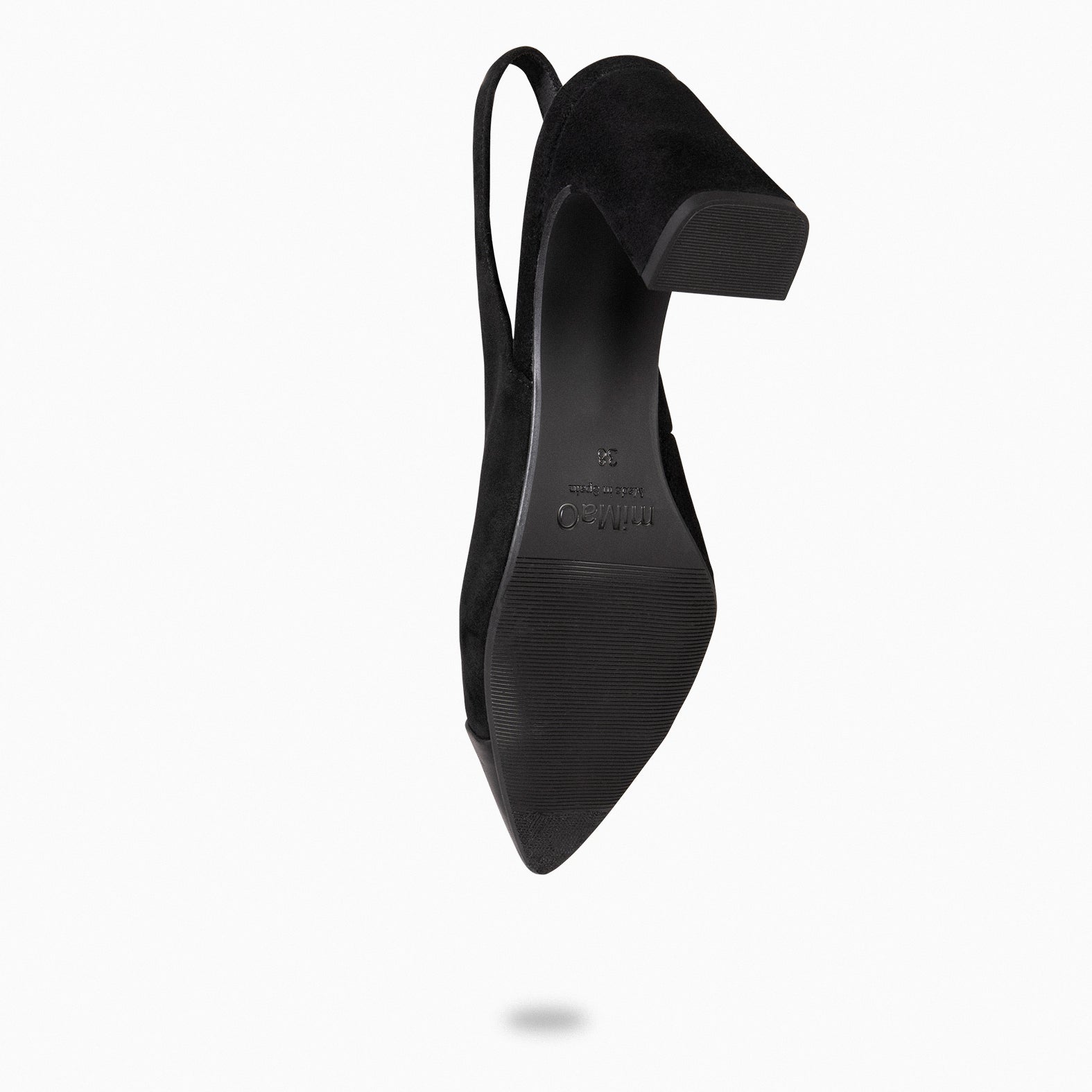 DIANA – Slingbacks à talon et bride élastique NOIR