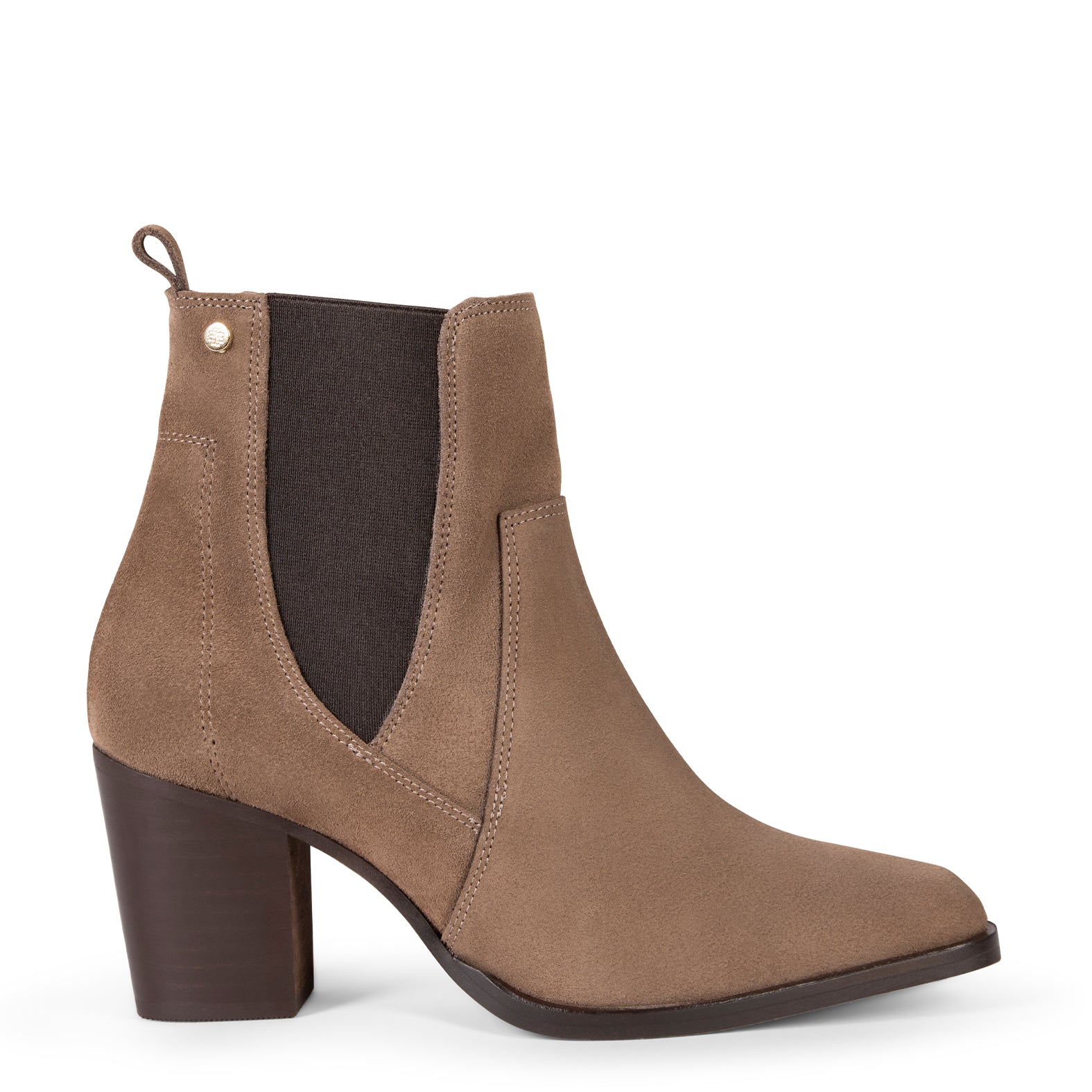AMBER – TAUPE ankle boots with wide heel miMaO ®