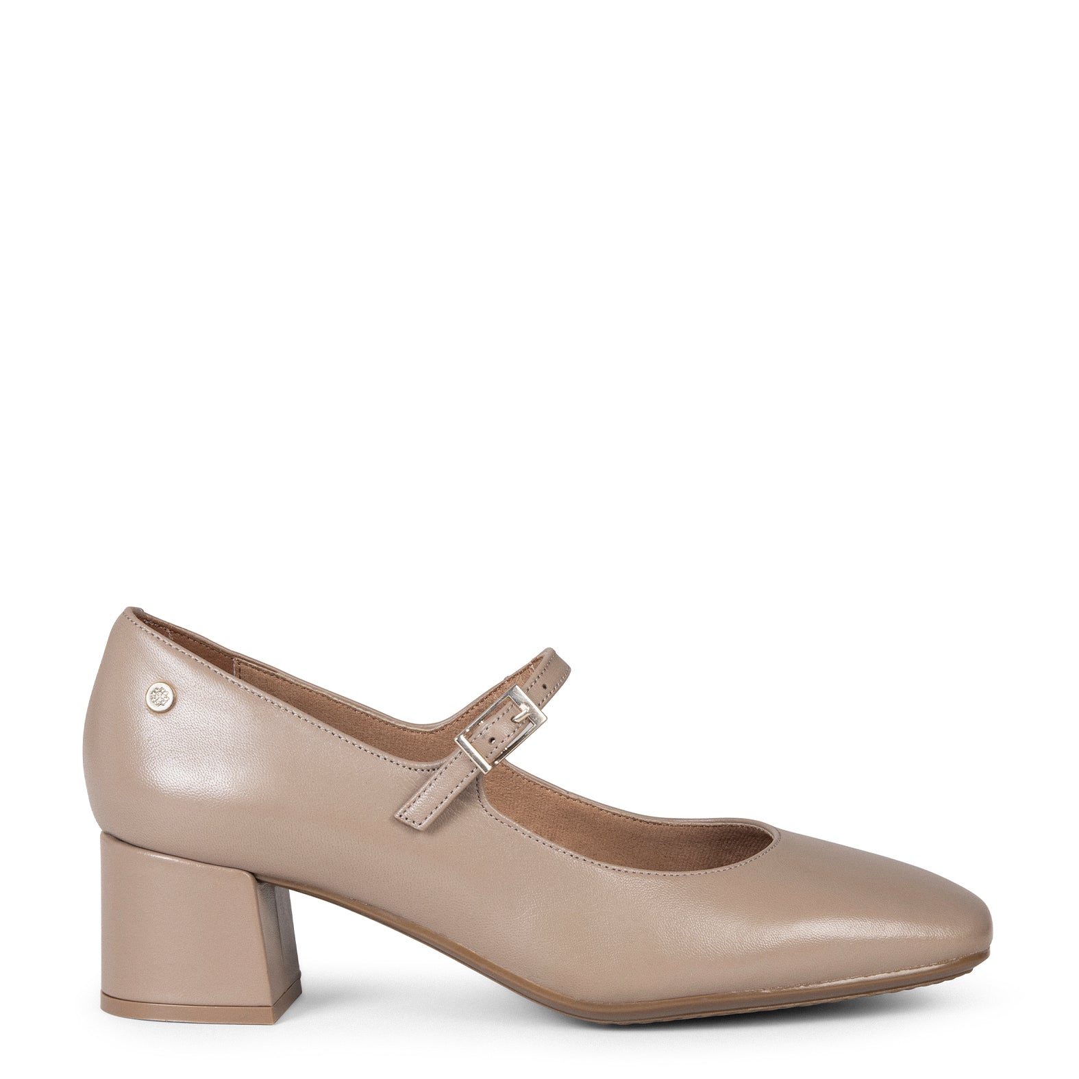 BELLA –  TAUPE suede leather mary-jane shoes