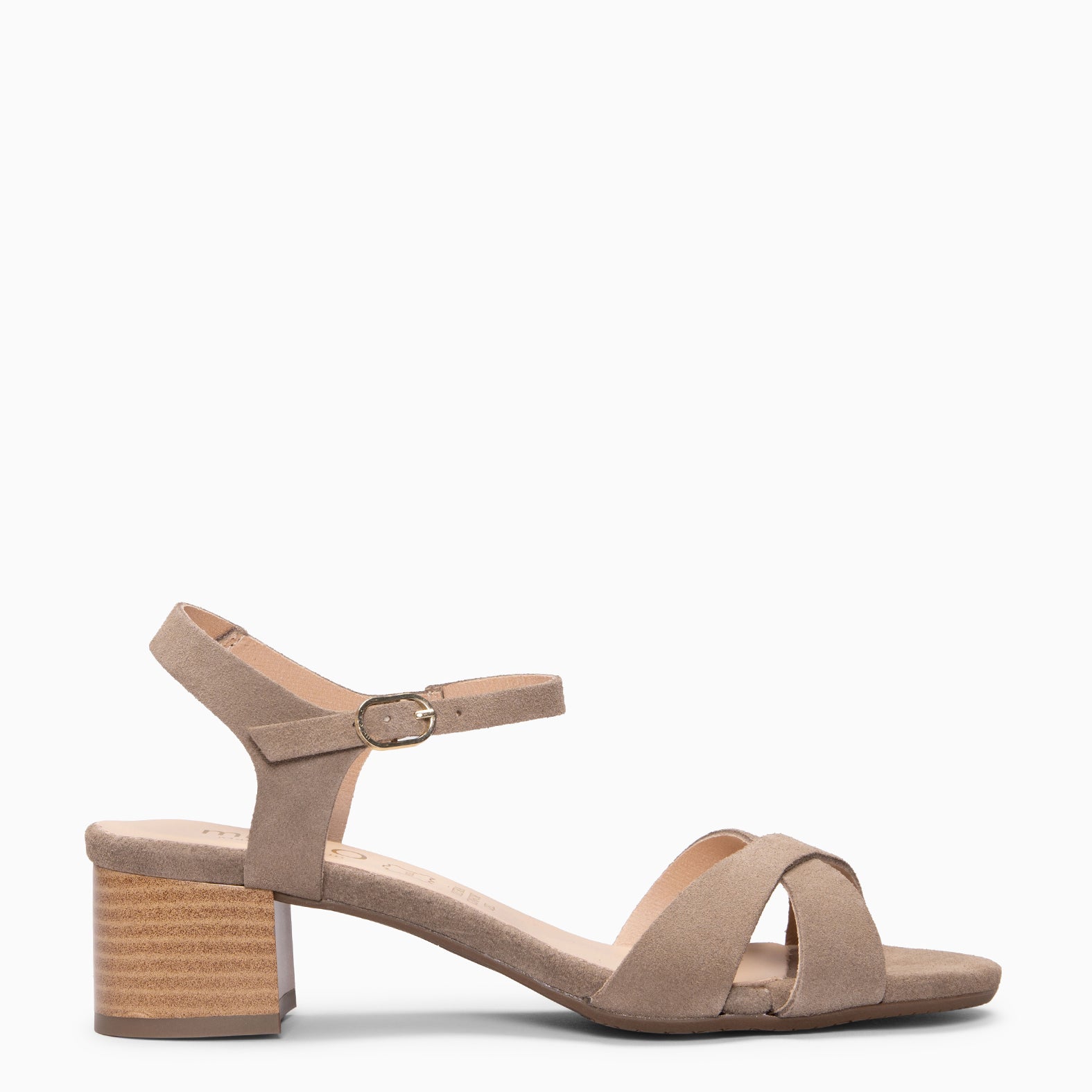 ORIANA - Sandales à talon ultra confort en daim TAUPE